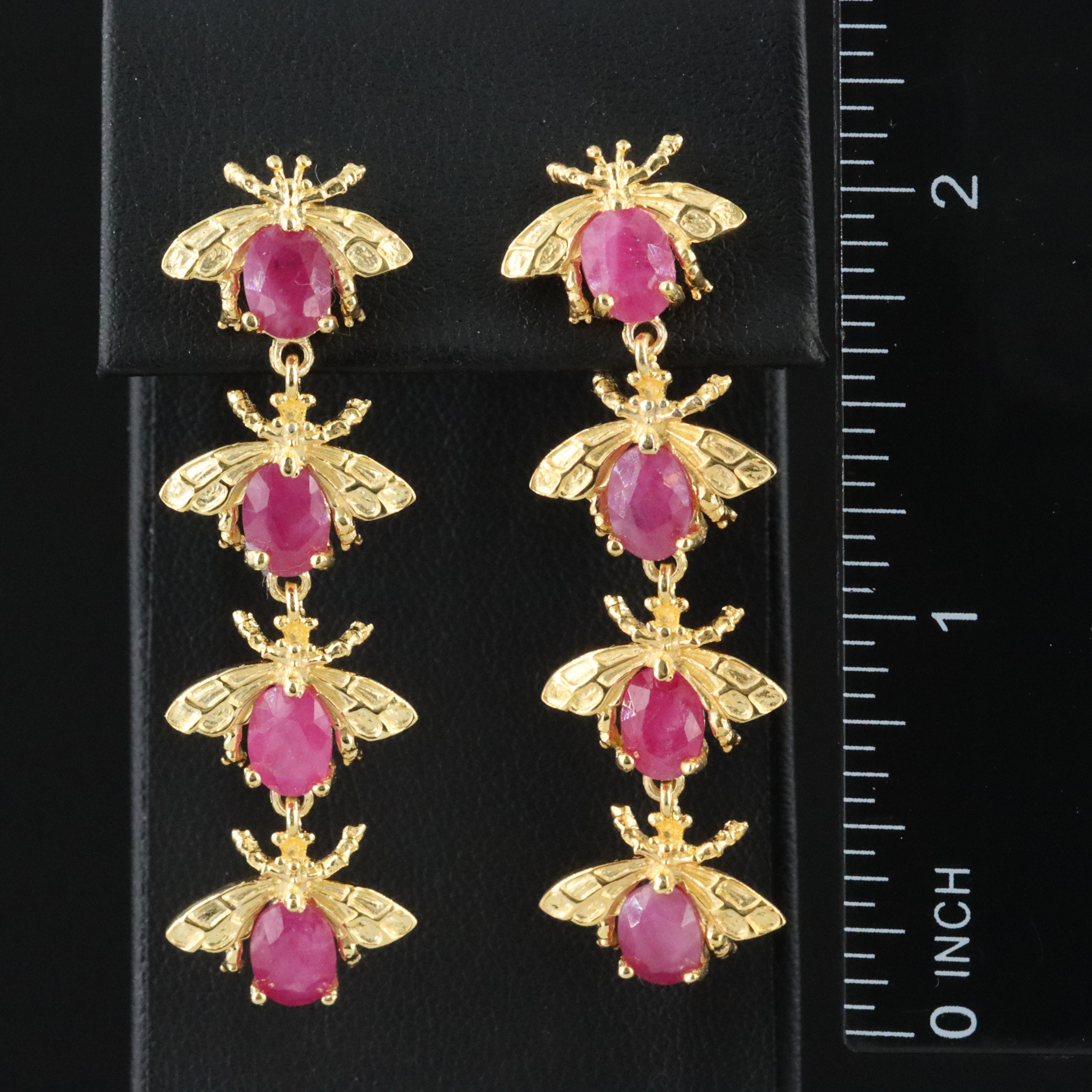 Sterling Ruby Honeybee Earrings