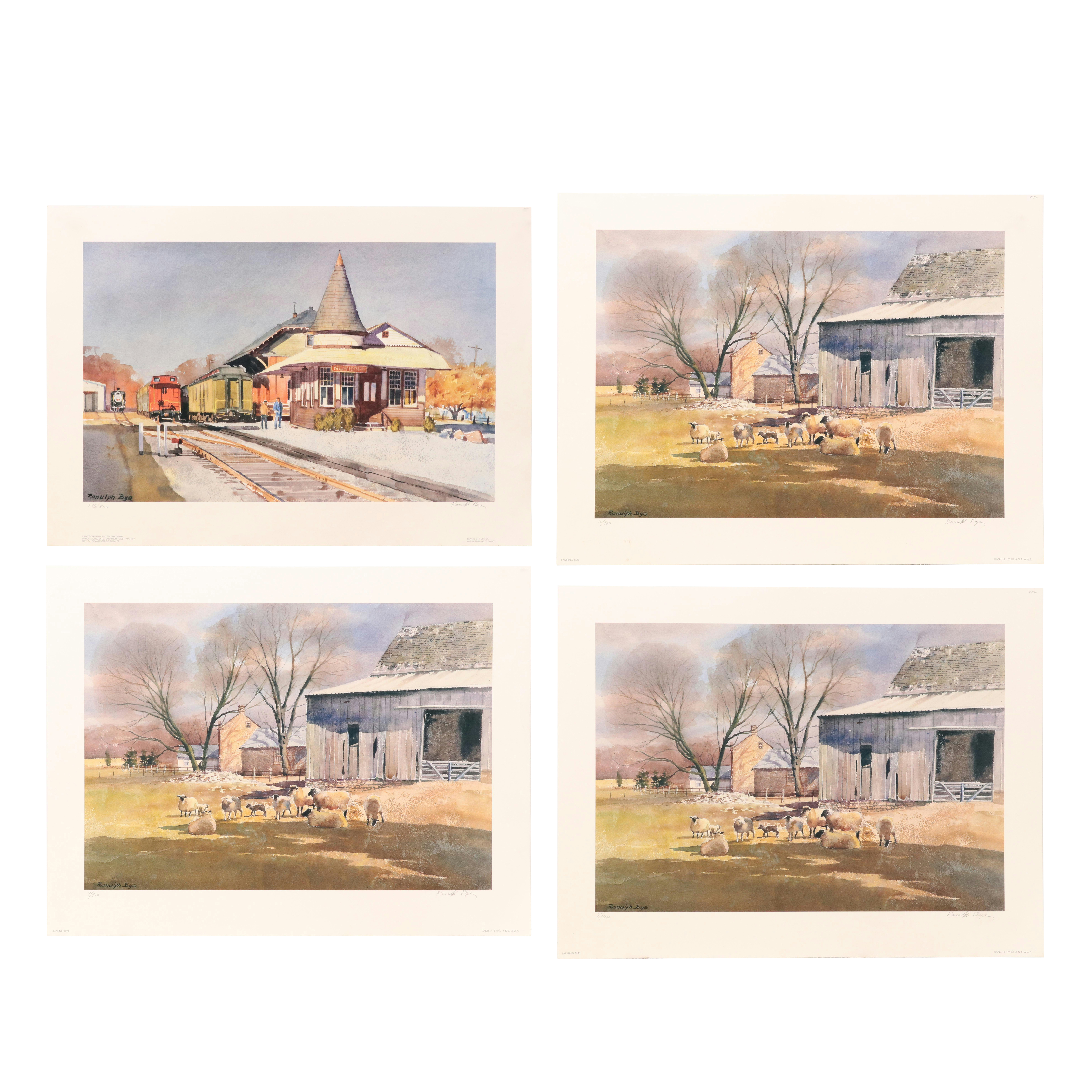 Ranulph Bye Offset Lithographs Including "Lambing Time"