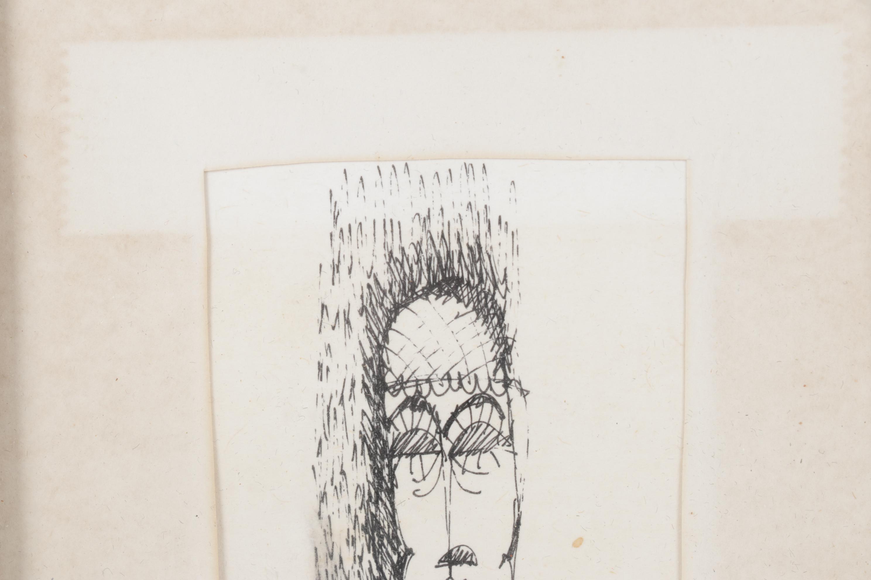 Gestural Portrait in Miniature Dated 1980, Signed