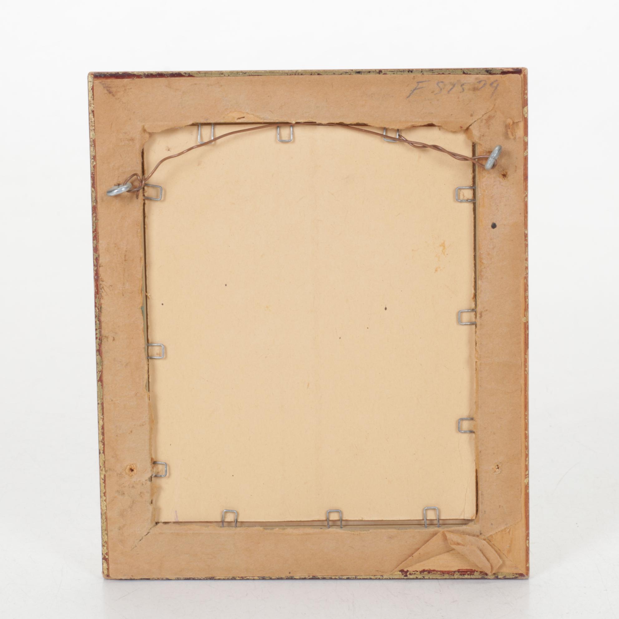 Gestural Portrait in Miniature Dated 1980, Signed