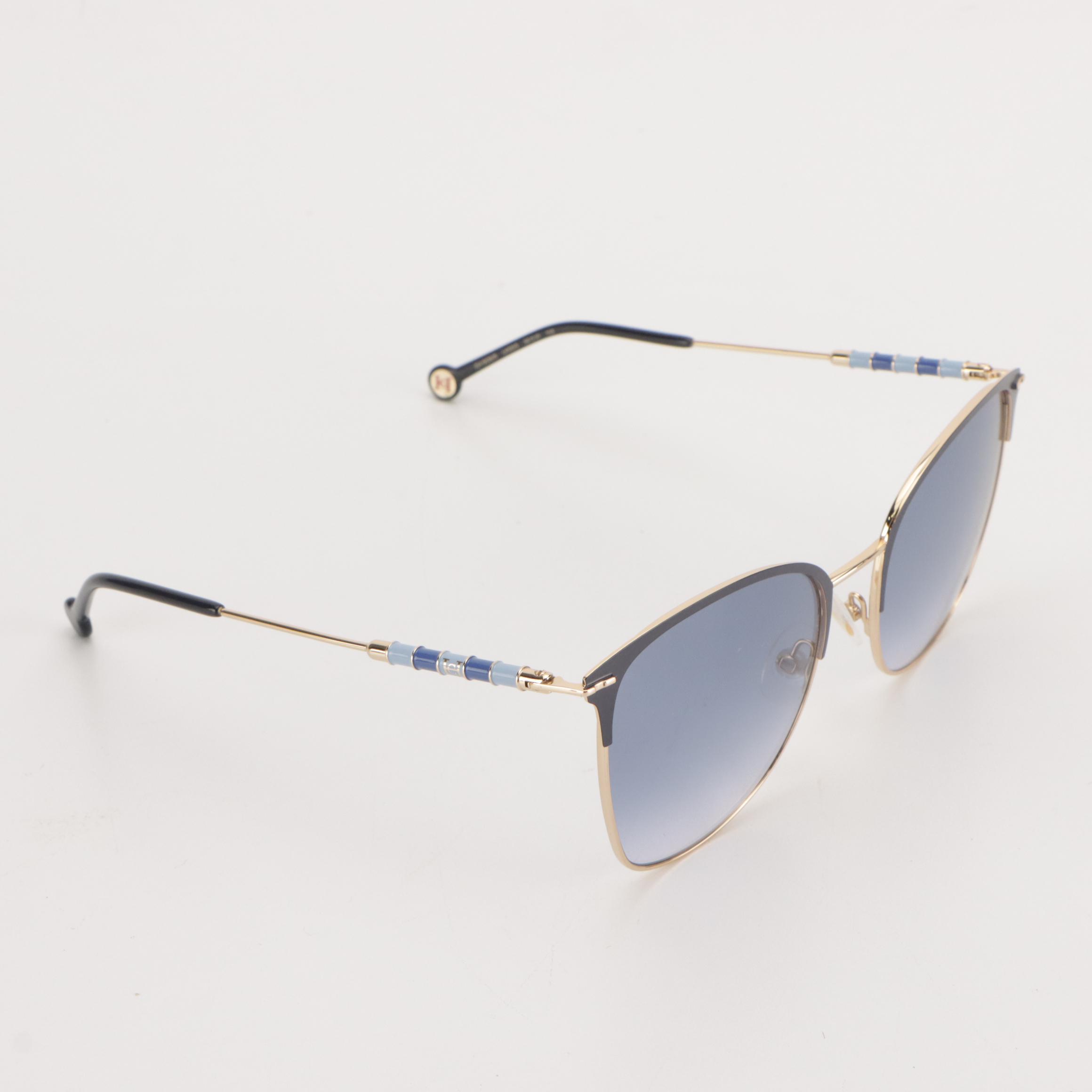Carolina Herrera CH 0036/S Sunglasses in Blue/Gold with Case