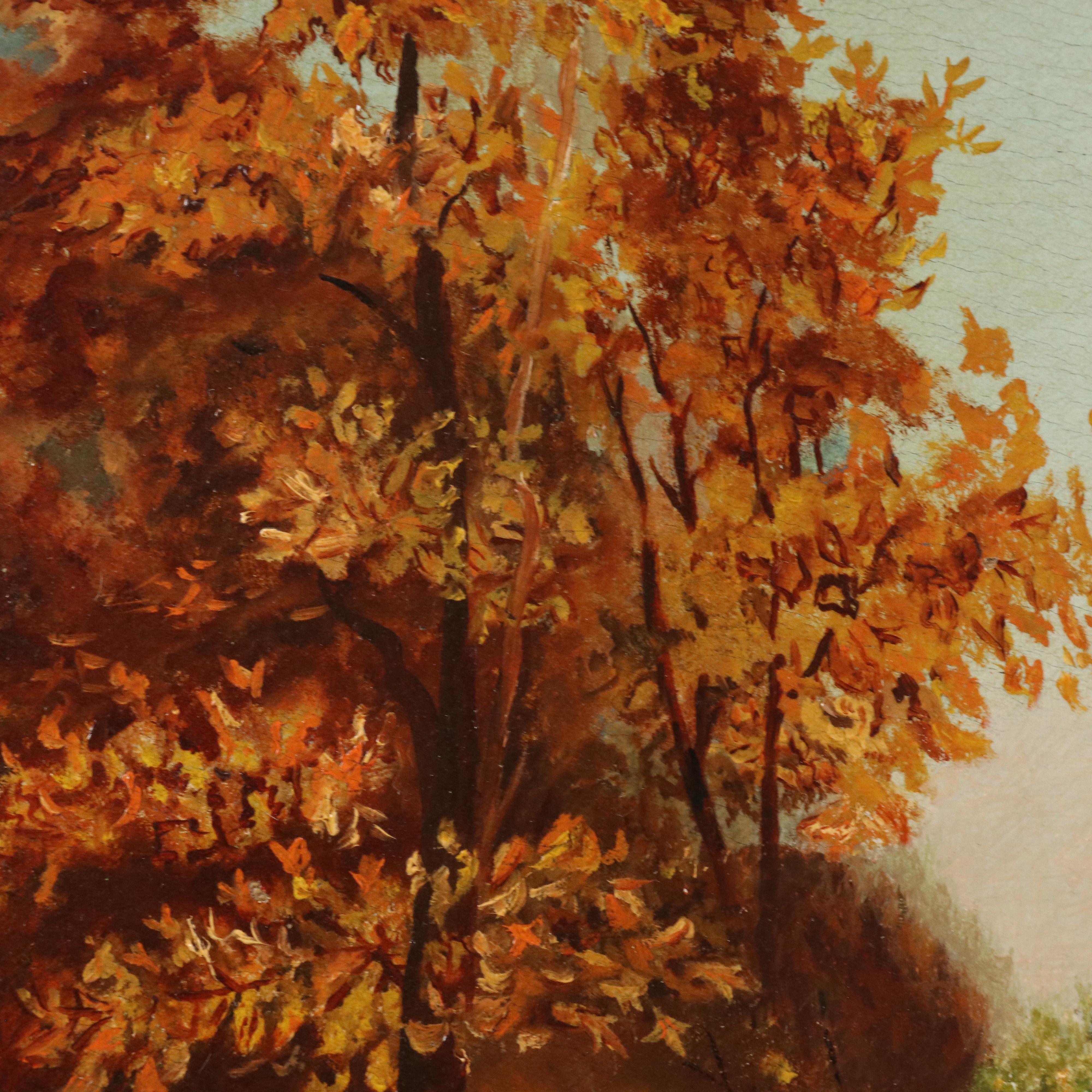 Americana Oil Painting of Pastoral Landscape, Circa 1900