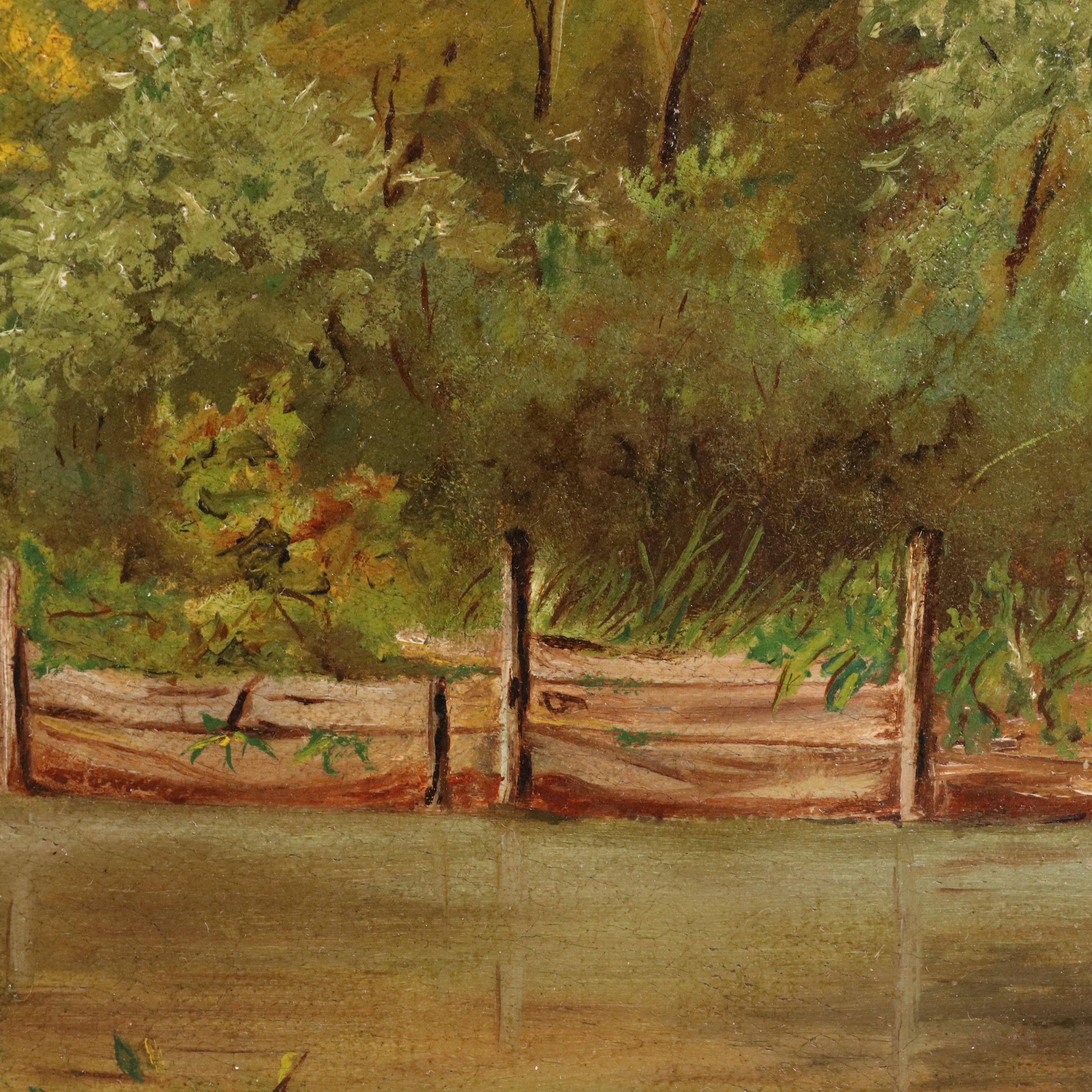 Americana Oil Painting of Pastoral Landscape, Circa 1900