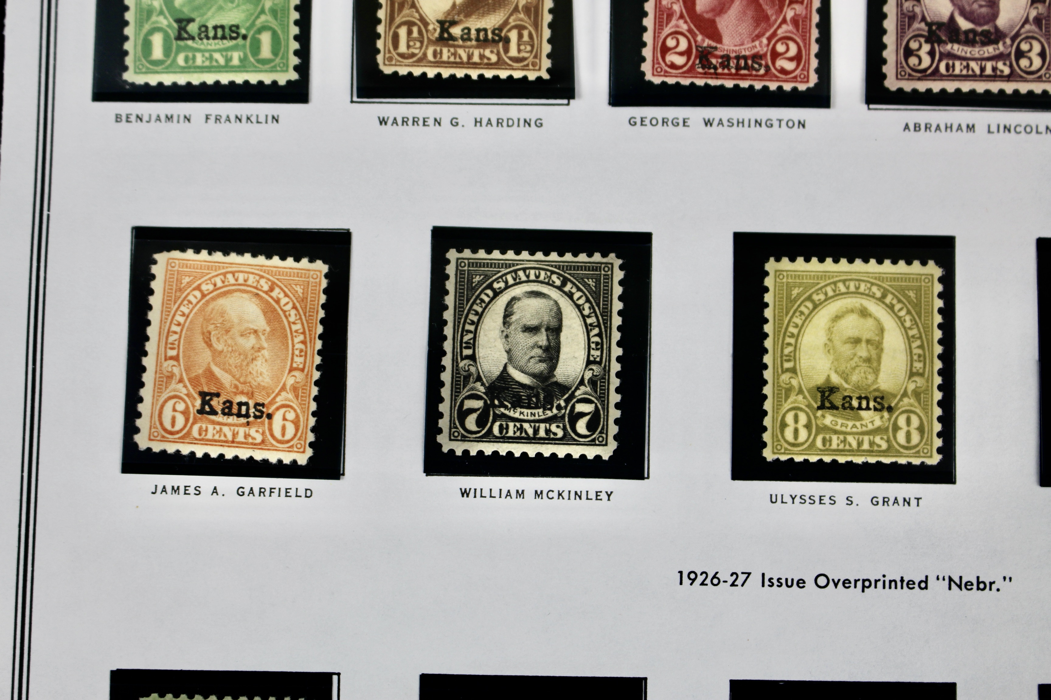 1929 Kansas-Nebraska Overprint Postage Stamp Set, MH