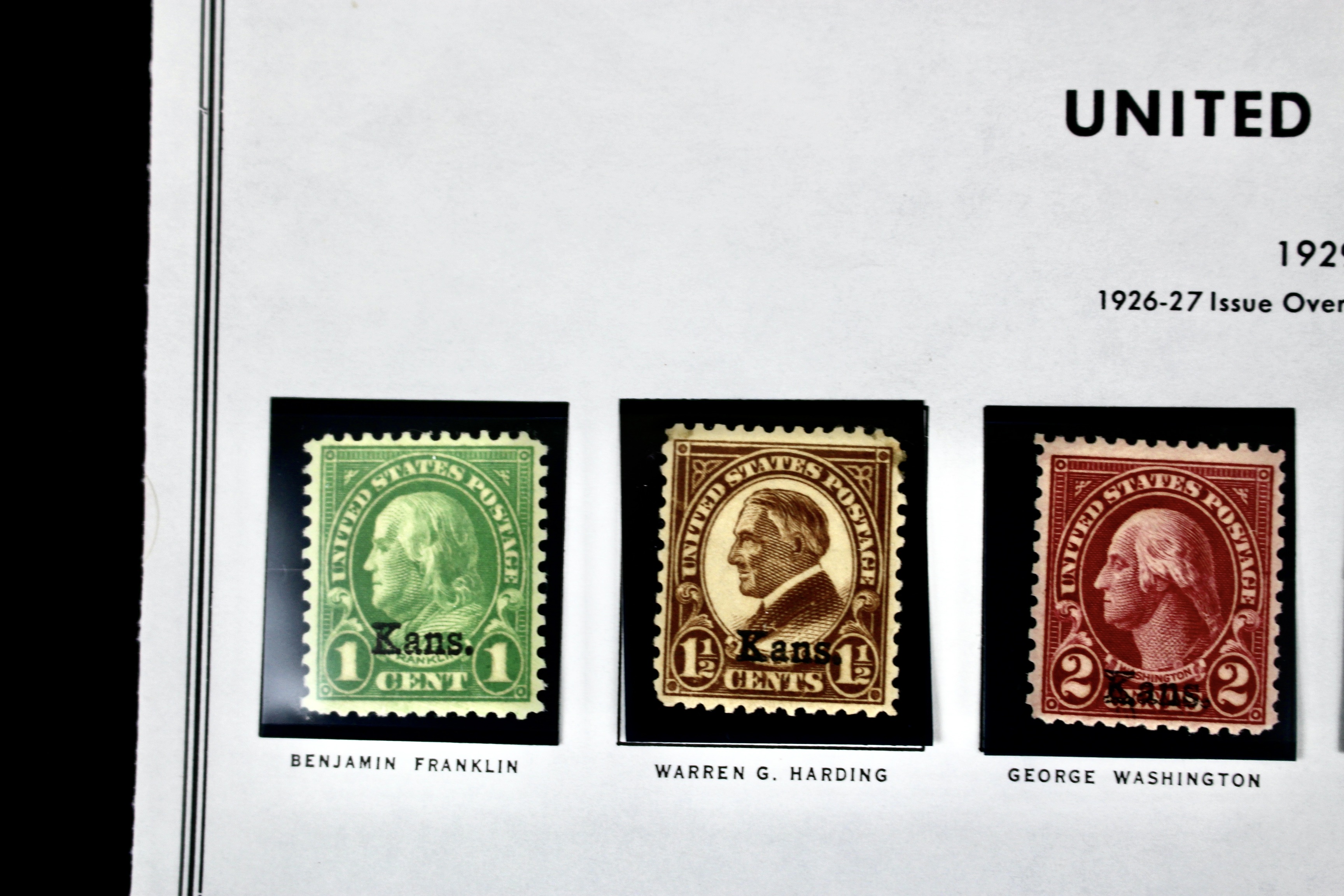 1929 Kansas-Nebraska Overprint Postage Stamp Set, MH