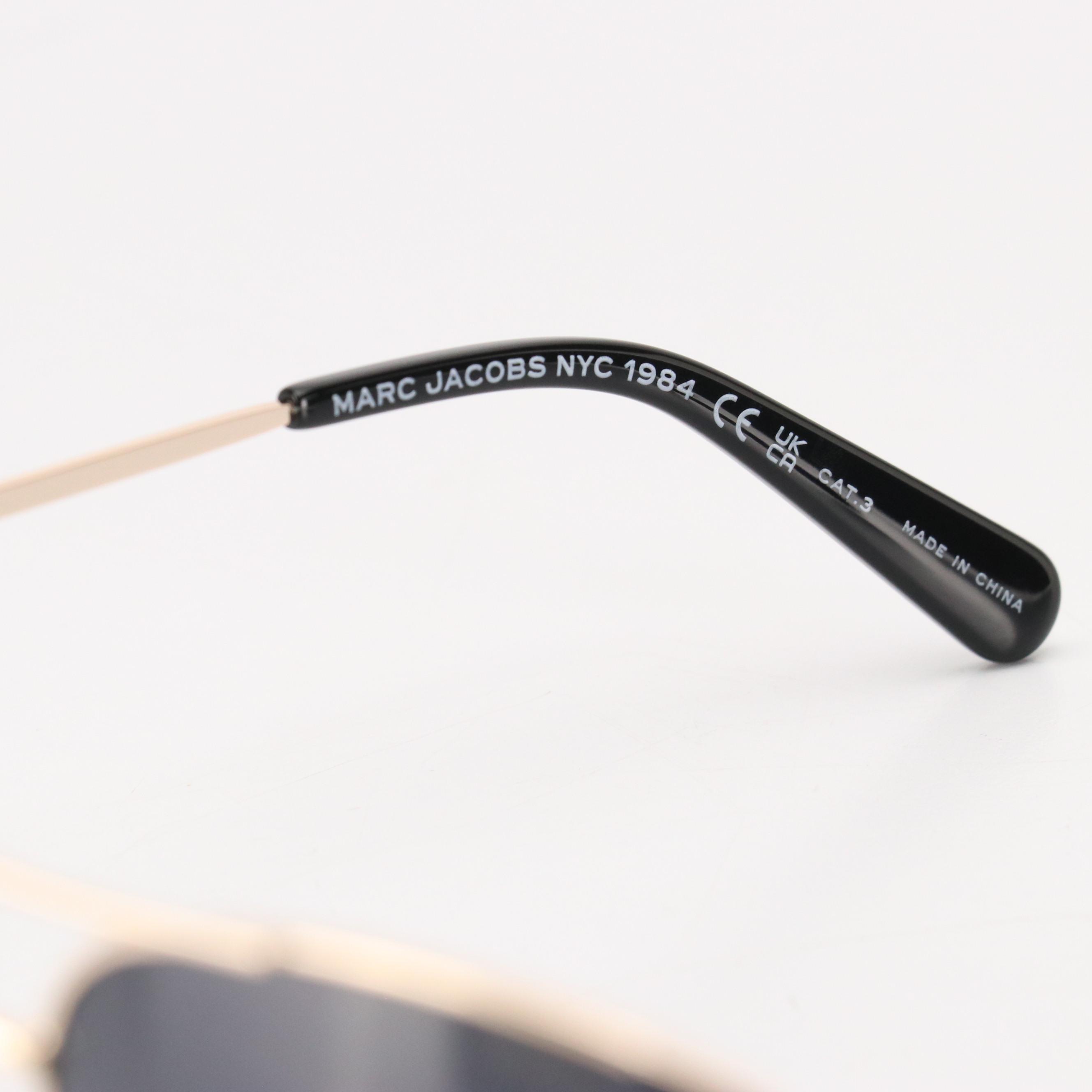Marc Jacobs MARC 686/S RHL90 Black/Gold Aviator Sunglasses in Case