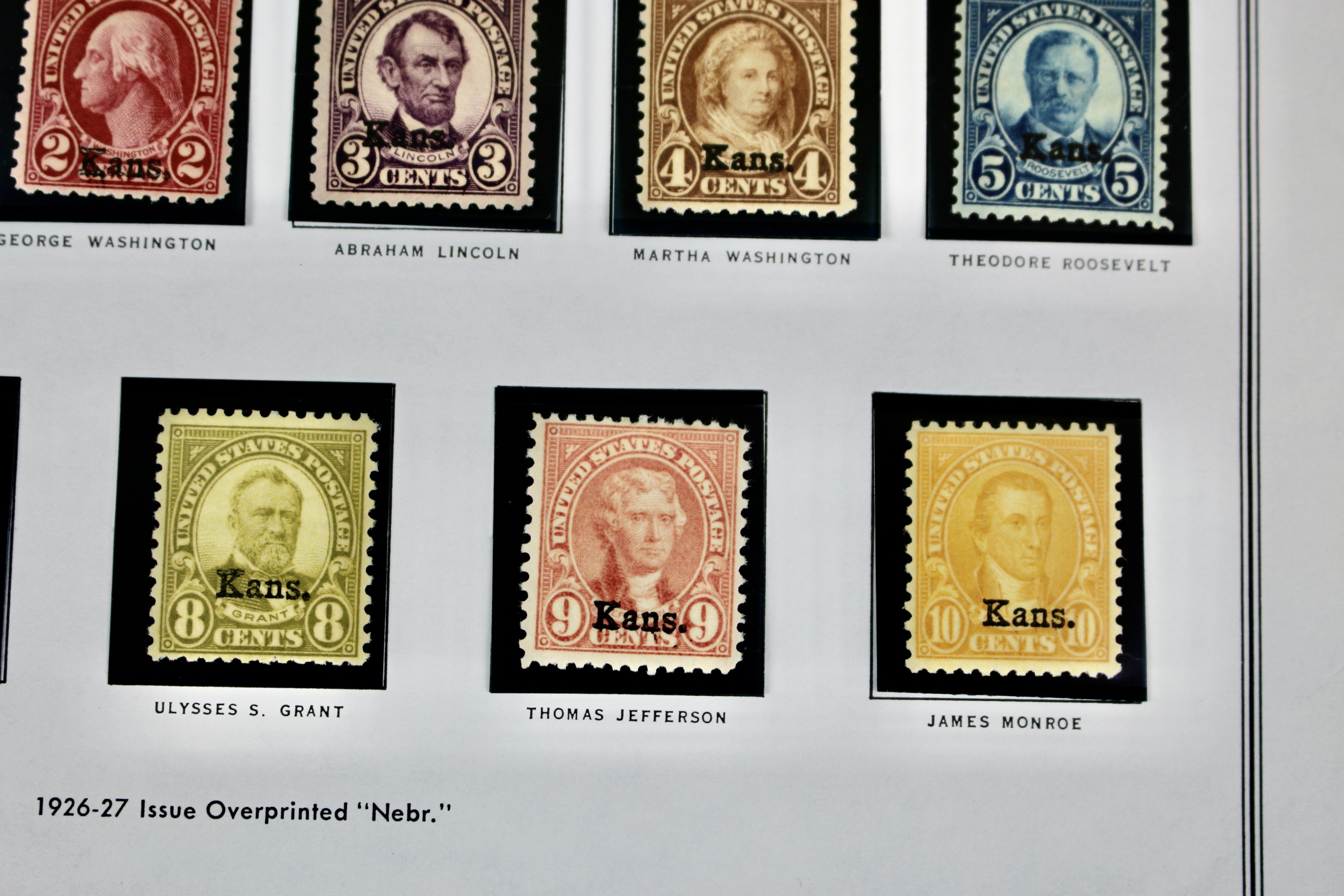 1929 Kansas-Nebraska Overprint Postage Stamp Set, MH