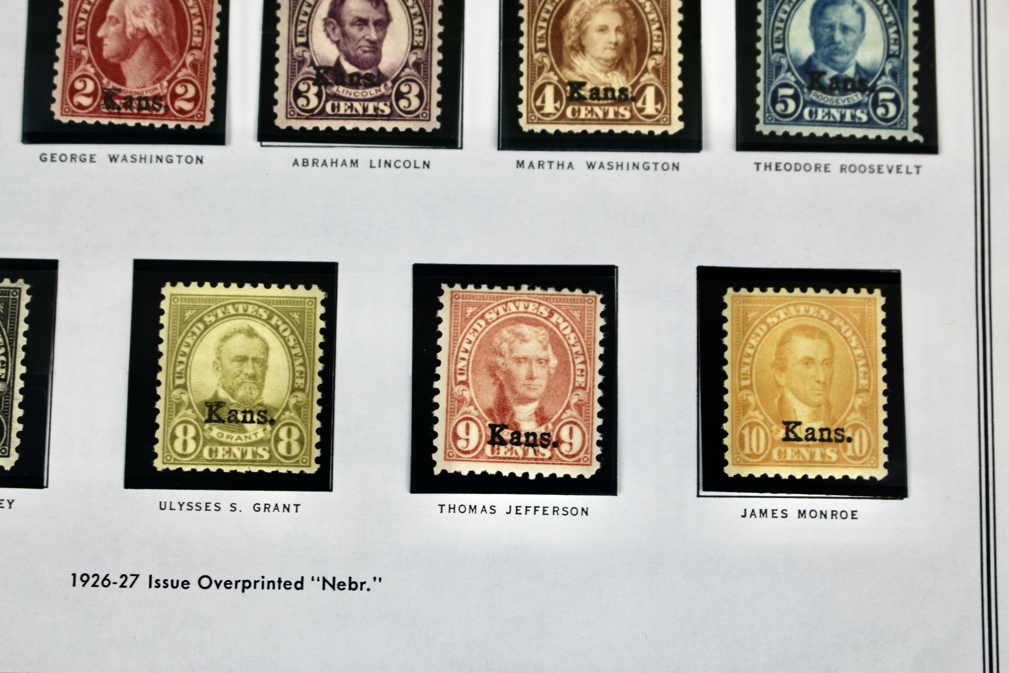 1929 Kansas-Nebraska Overprint Postage Stamp Set, MH