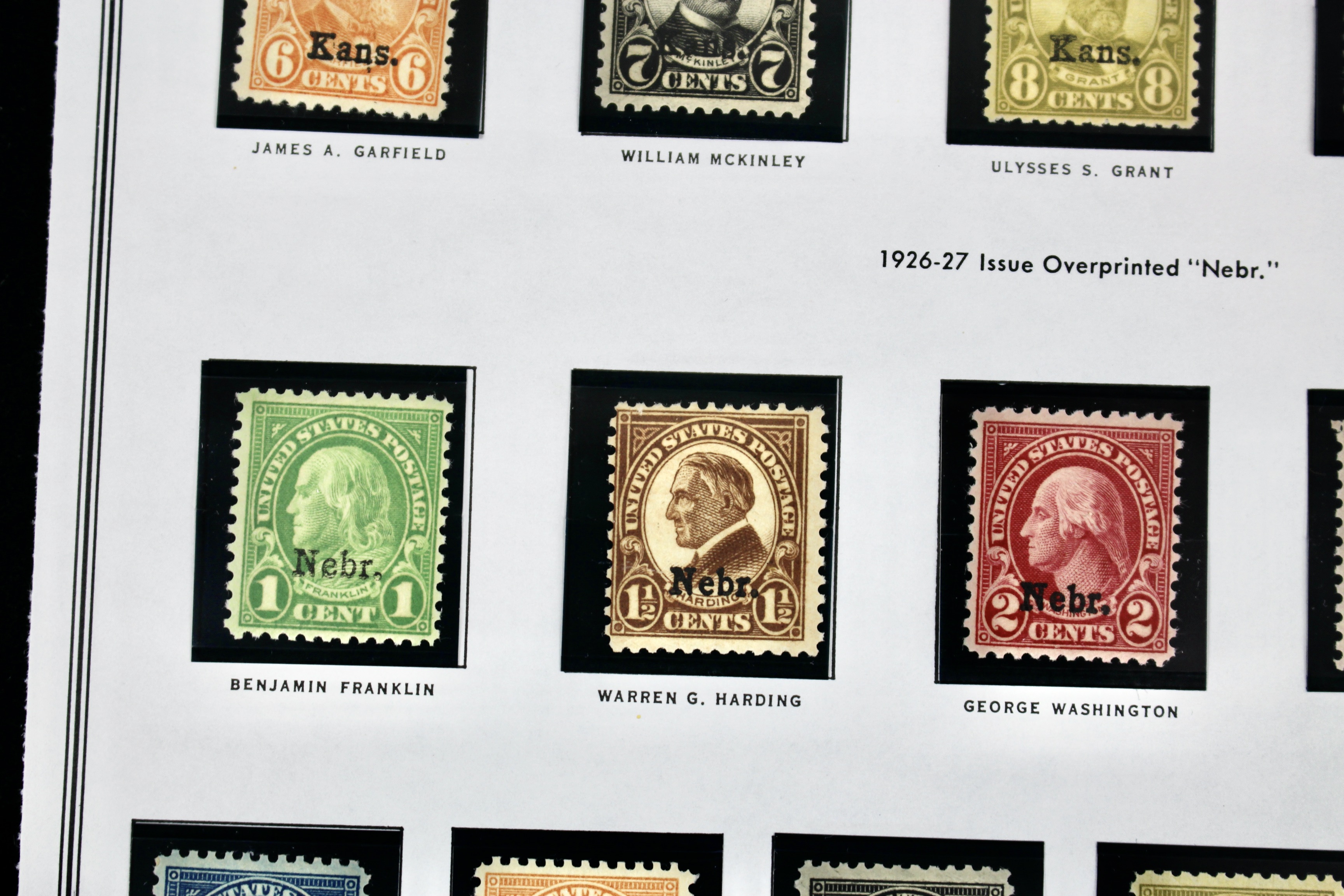 1929 Kansas-Nebraska Overprint Postage Stamp Set, MH