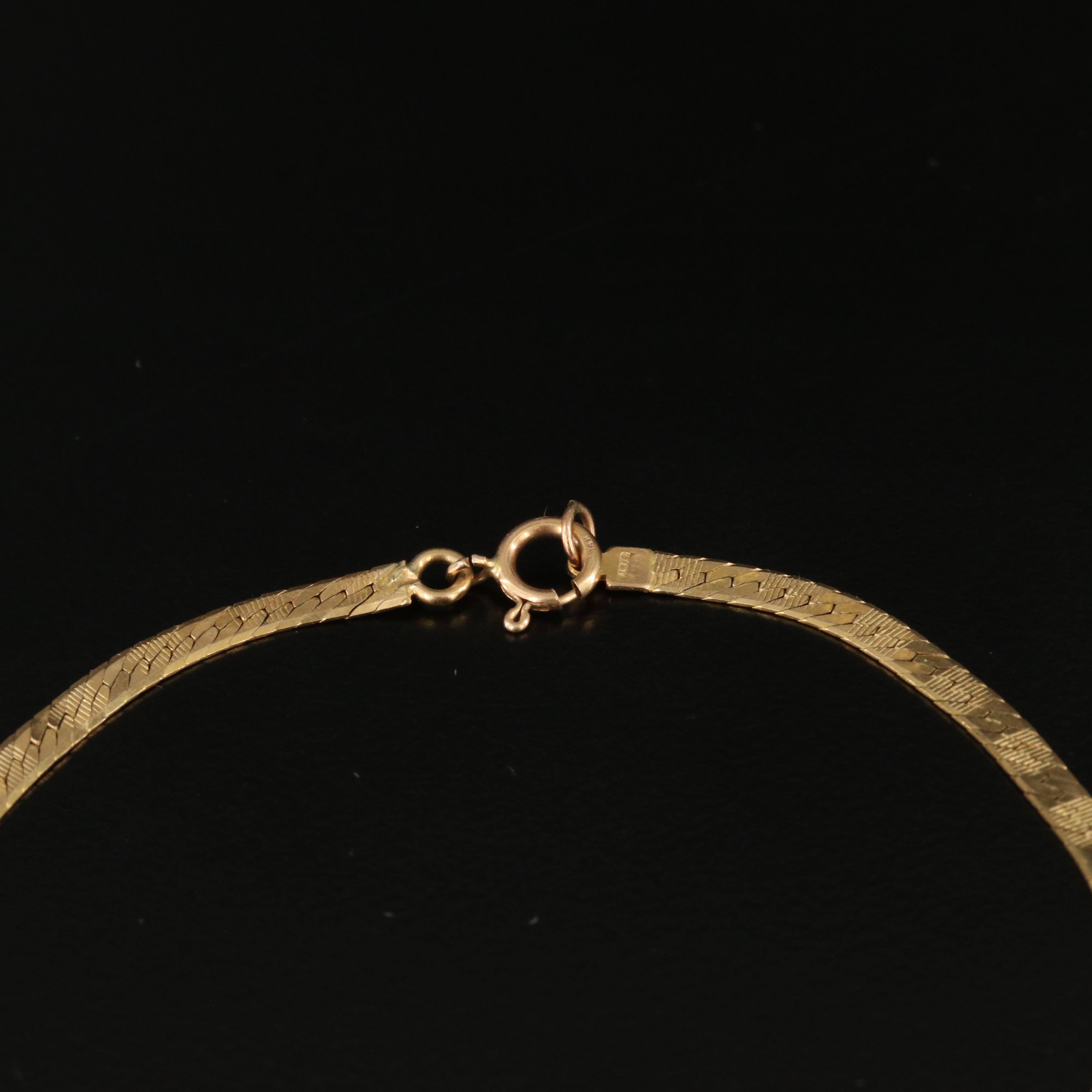 Italian 14K Patterned Herringbone Chain Bracelet