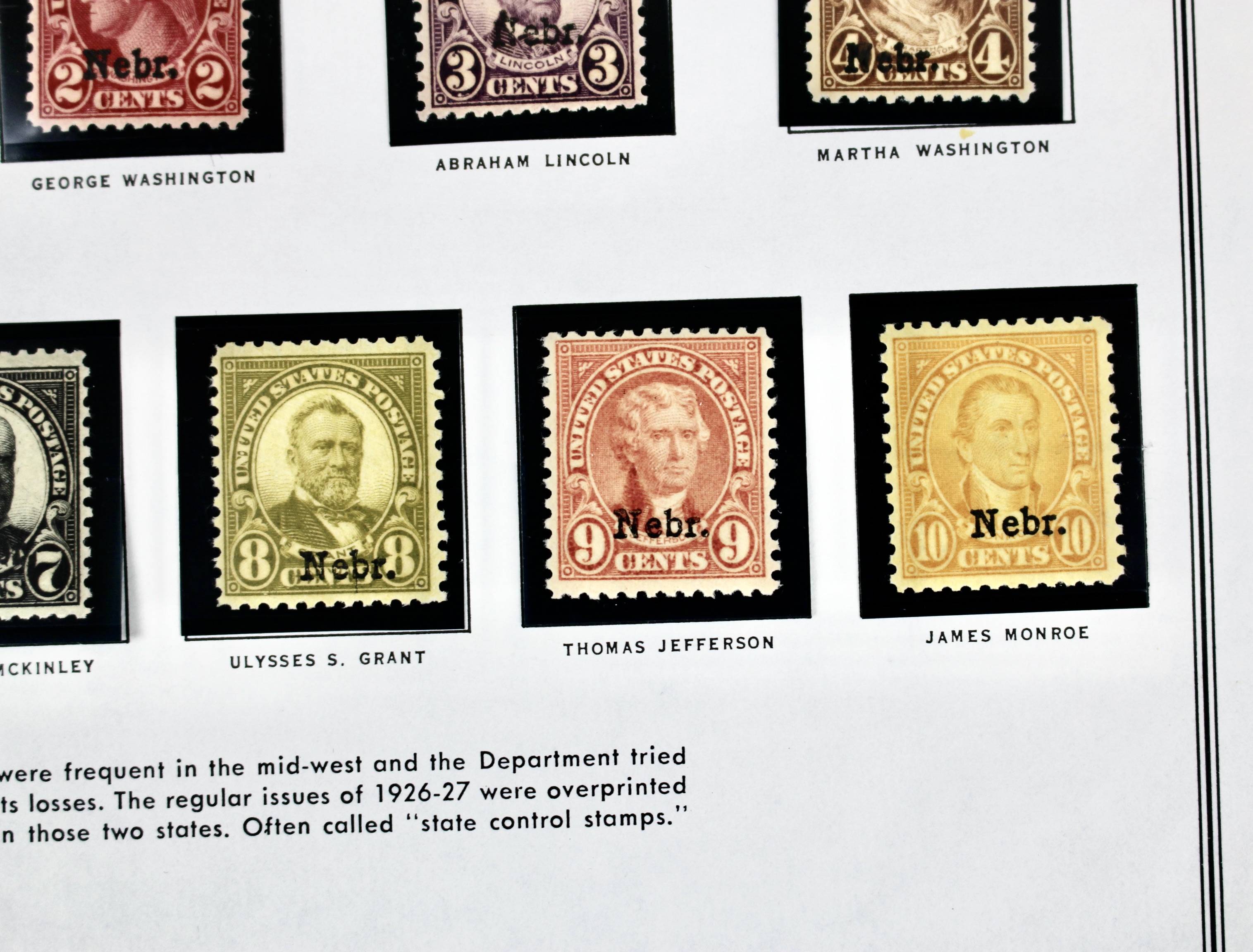 1929 Kansas-Nebraska Overprint Postage Stamp Set, MH