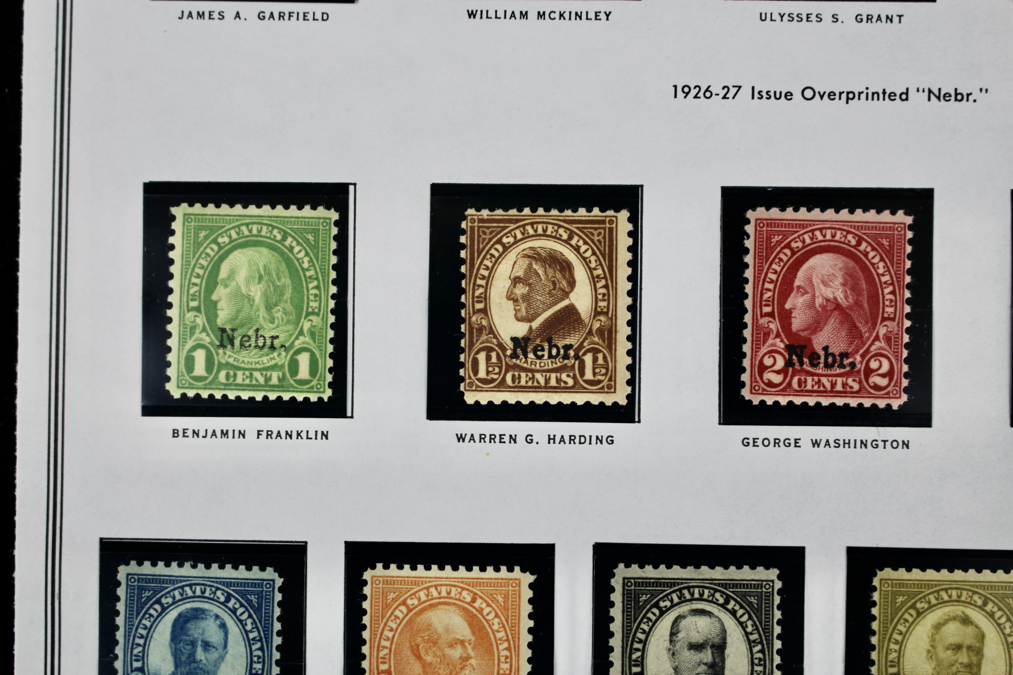 1929 Kansas-Nebraska Overprint Postage Stamp Set, MH