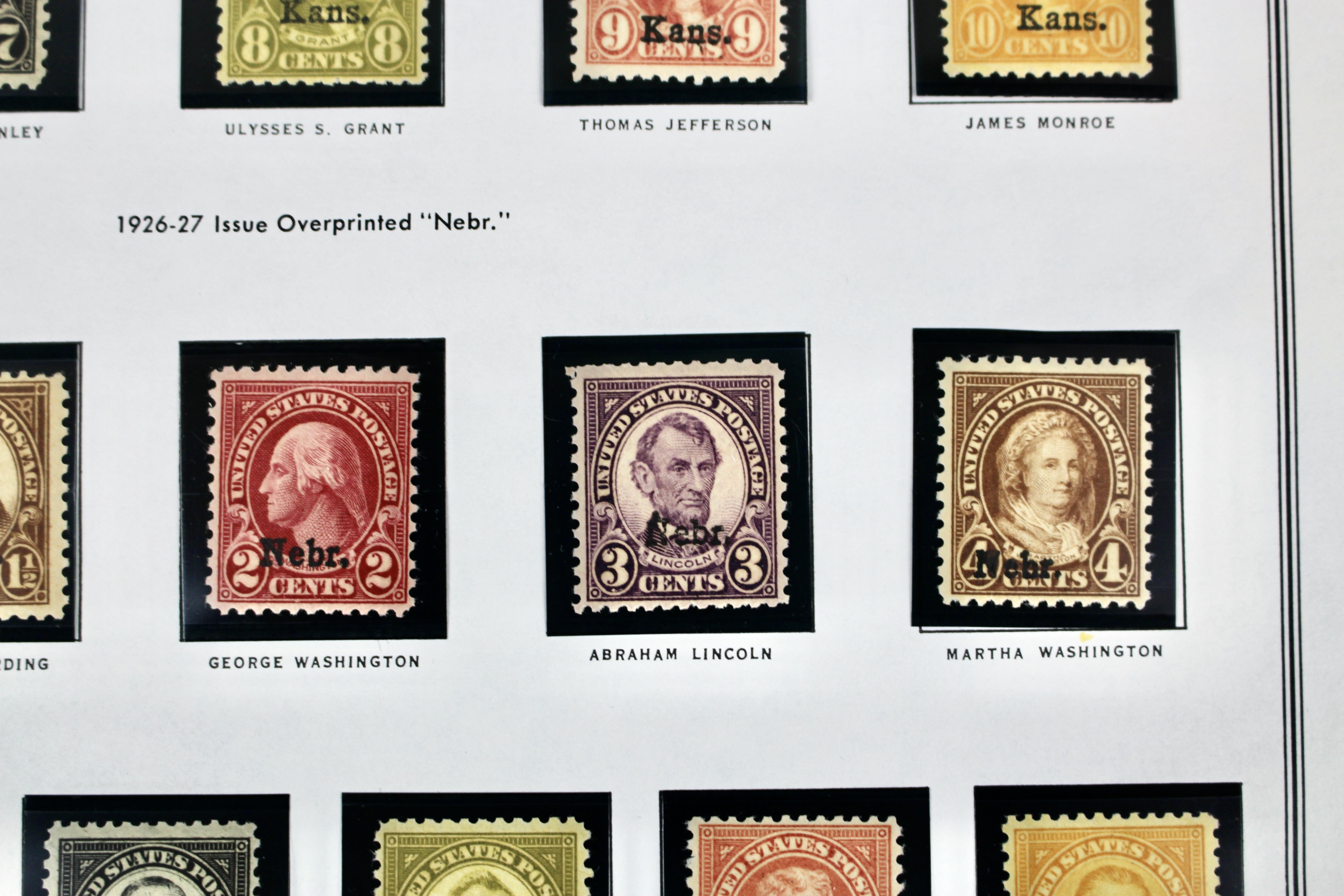 1929 Kansas-Nebraska Overprint Postage Stamp Set, MH