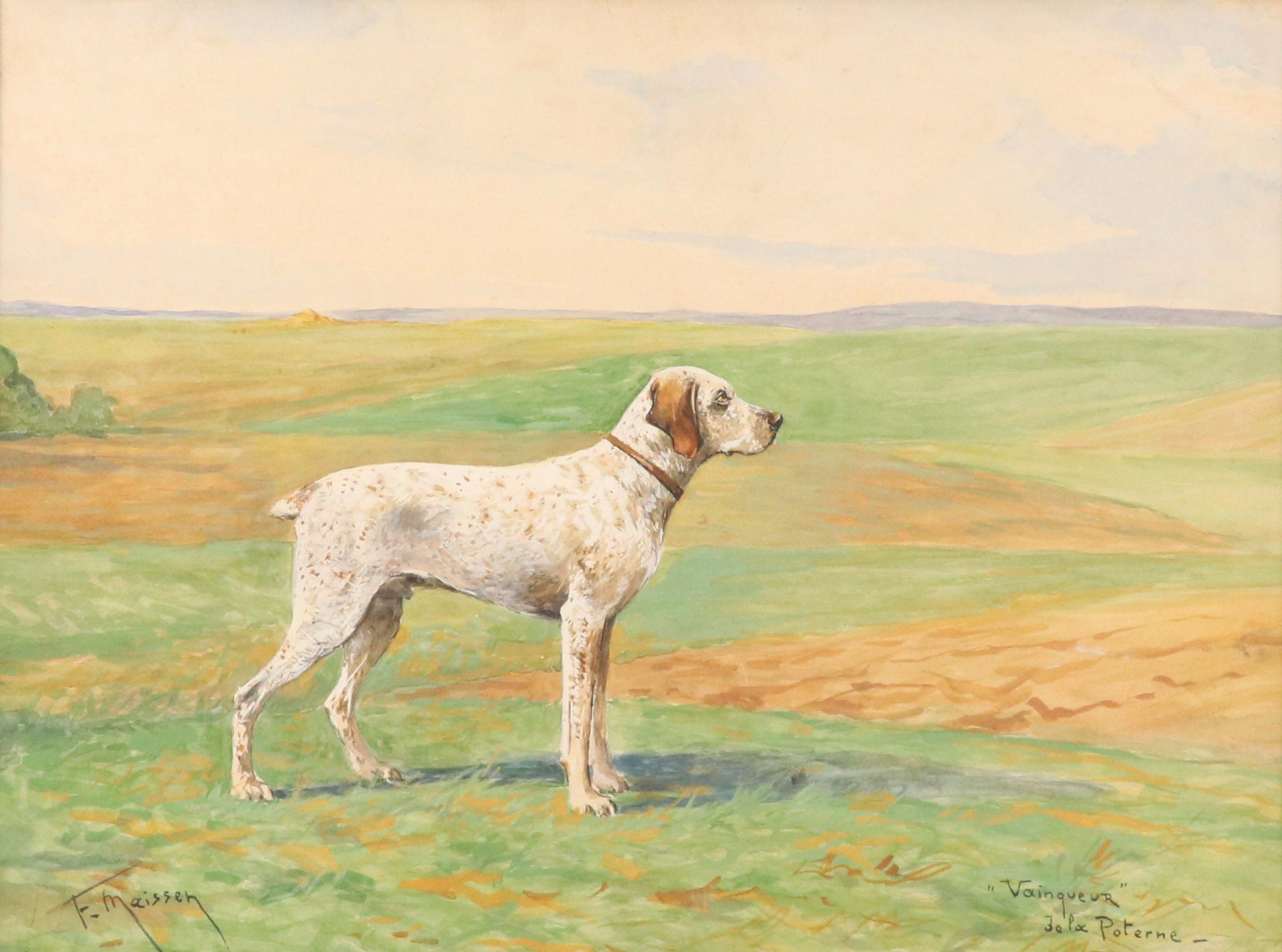 Fernand Maissen Gouache Painting "Vainqueur"