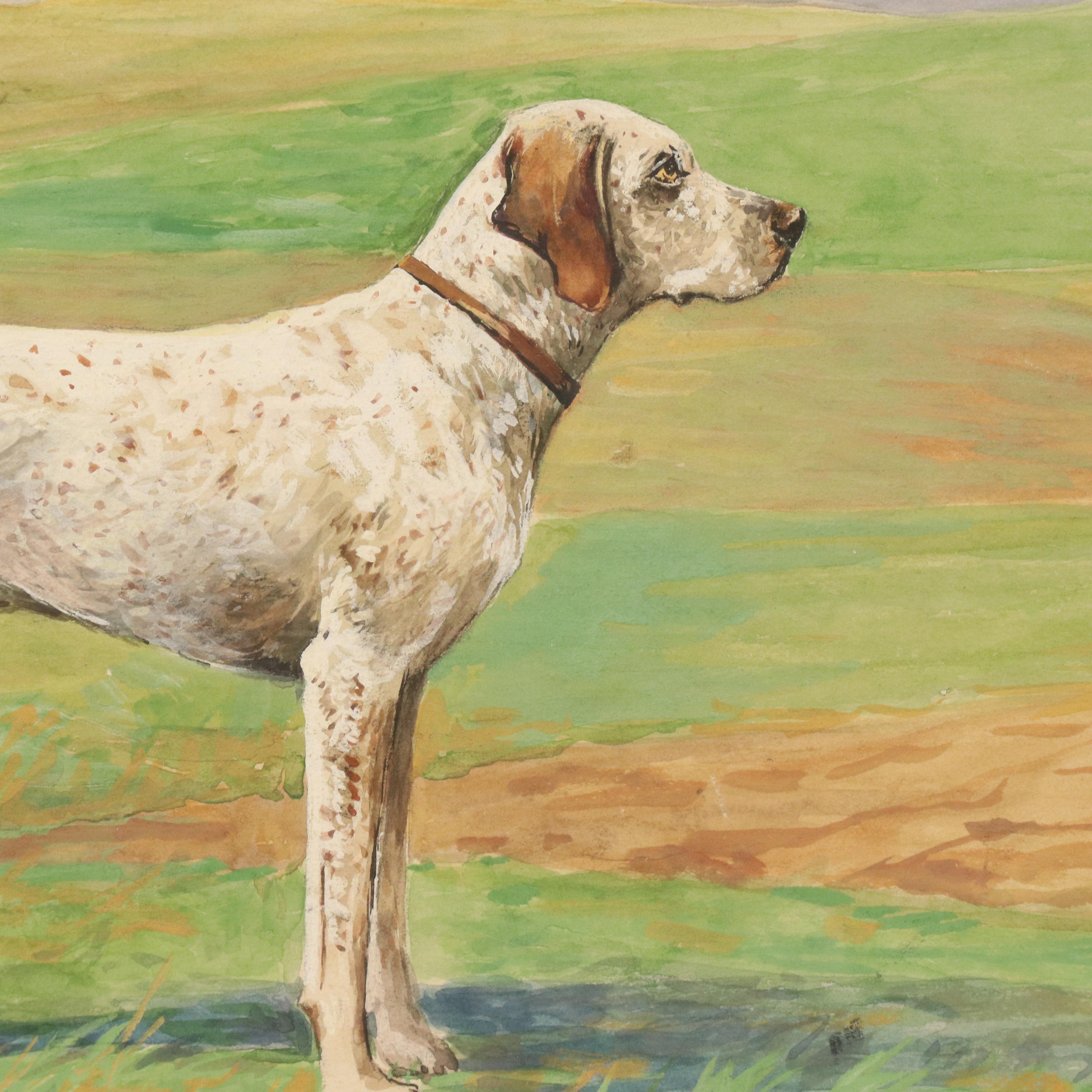 Fernand Maissen Gouache Painting "Vainqueur"