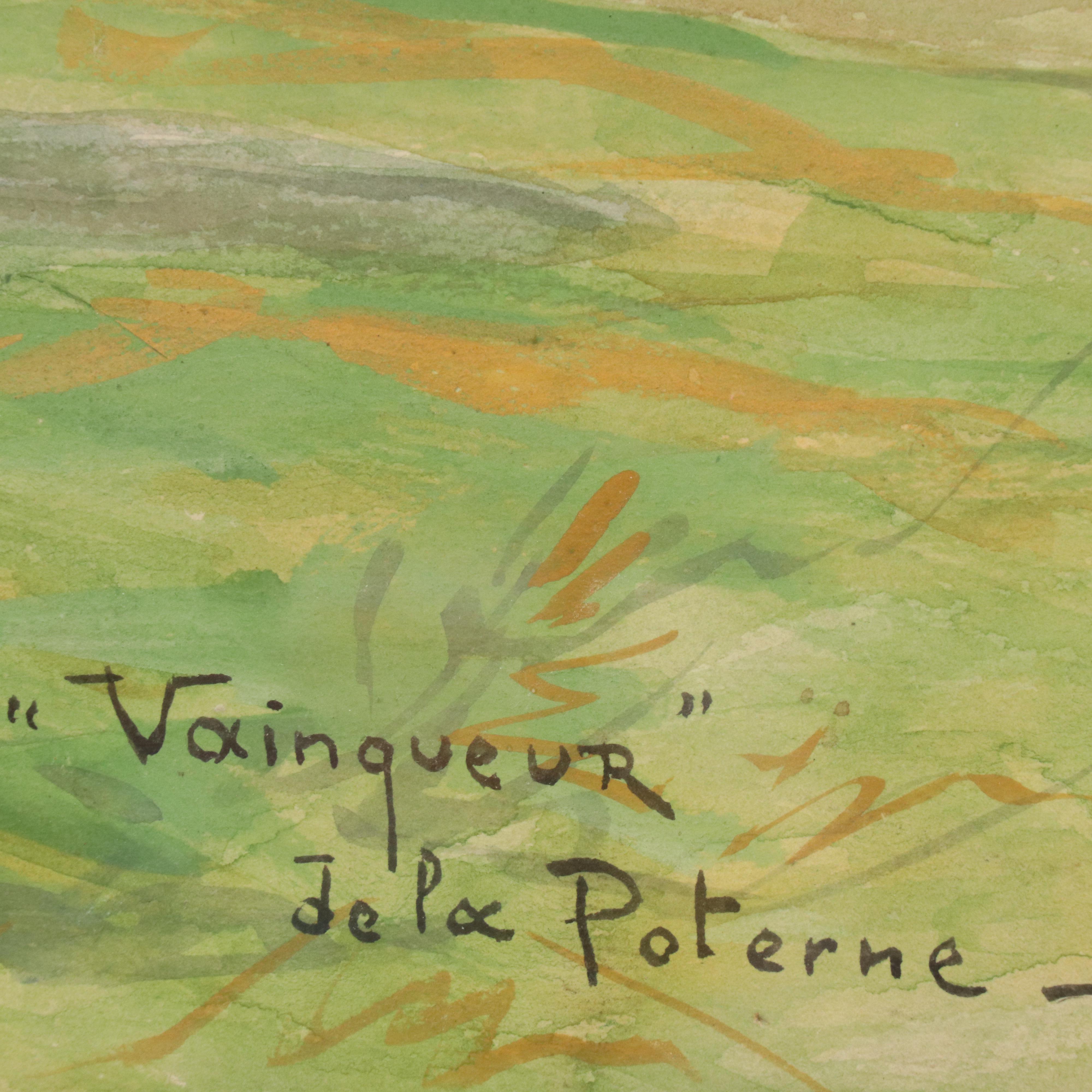 Fernand Maissen Gouache Painting "Vainqueur"