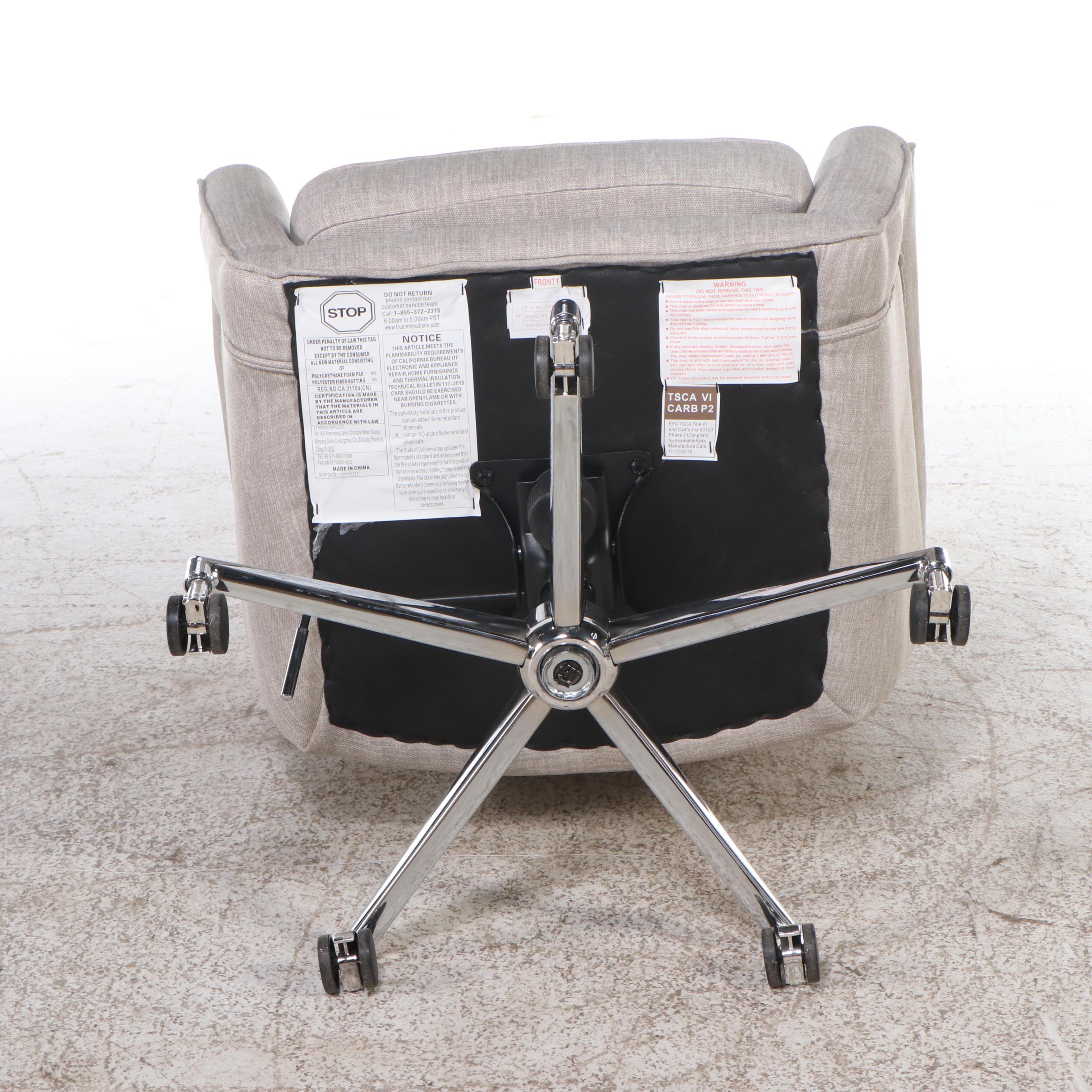 Four True Innovations Rolling Swivel Upholstered Office Chairs, 2019