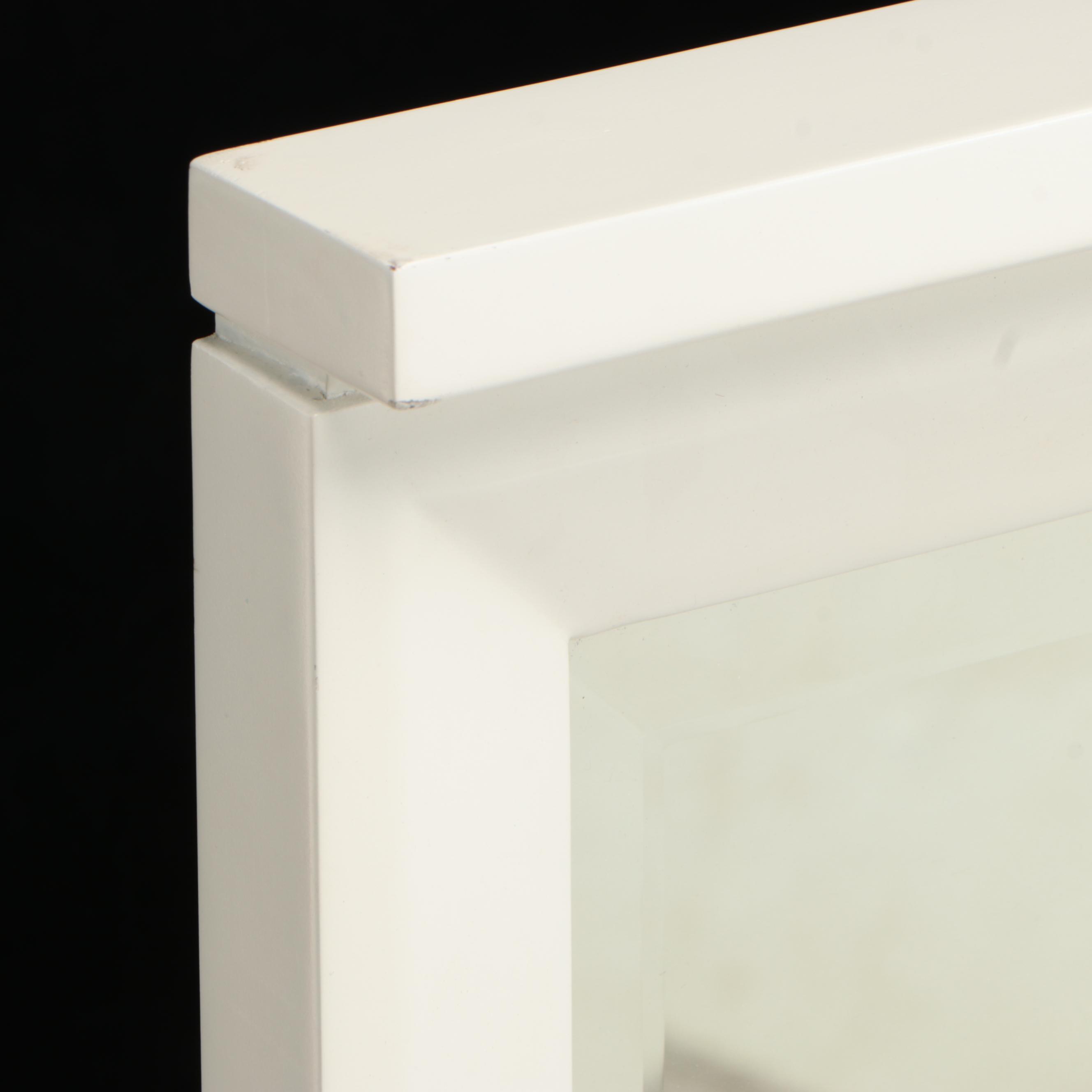 White-Painted Wood Framed Vanity Mirror