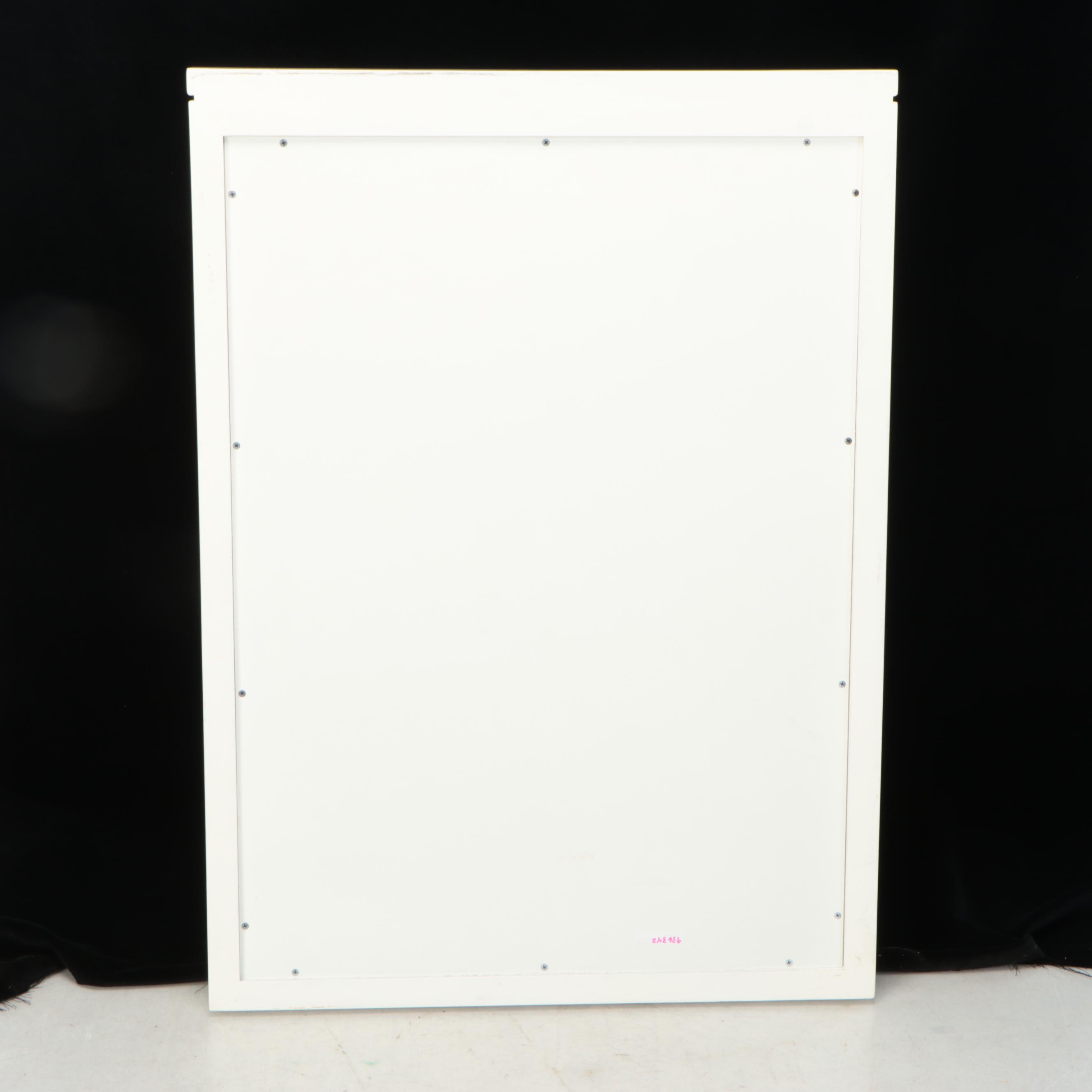 White-Painted Wood Framed Vanity Mirror
