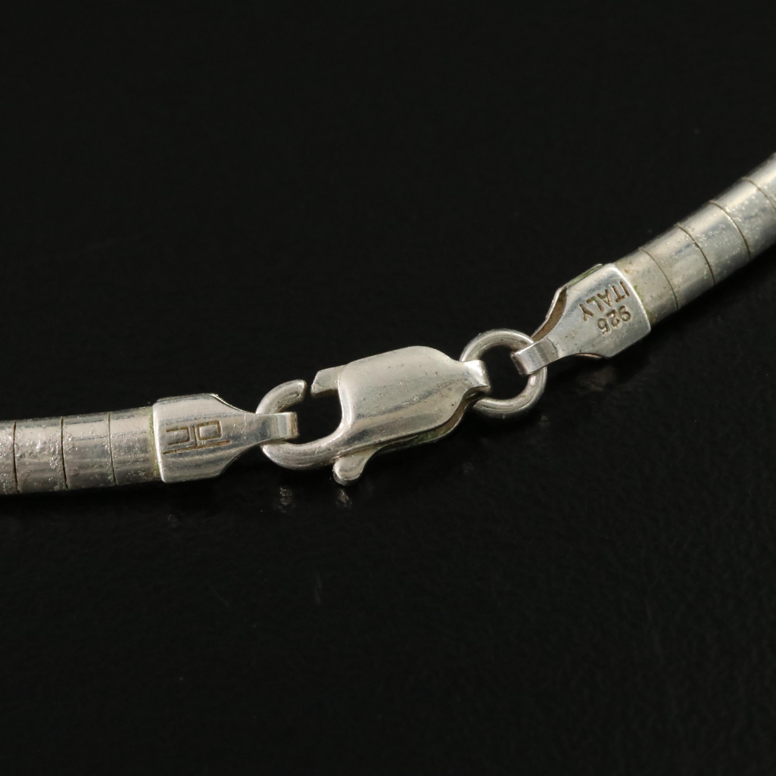 Italian Sterling Omega Chain Necklace