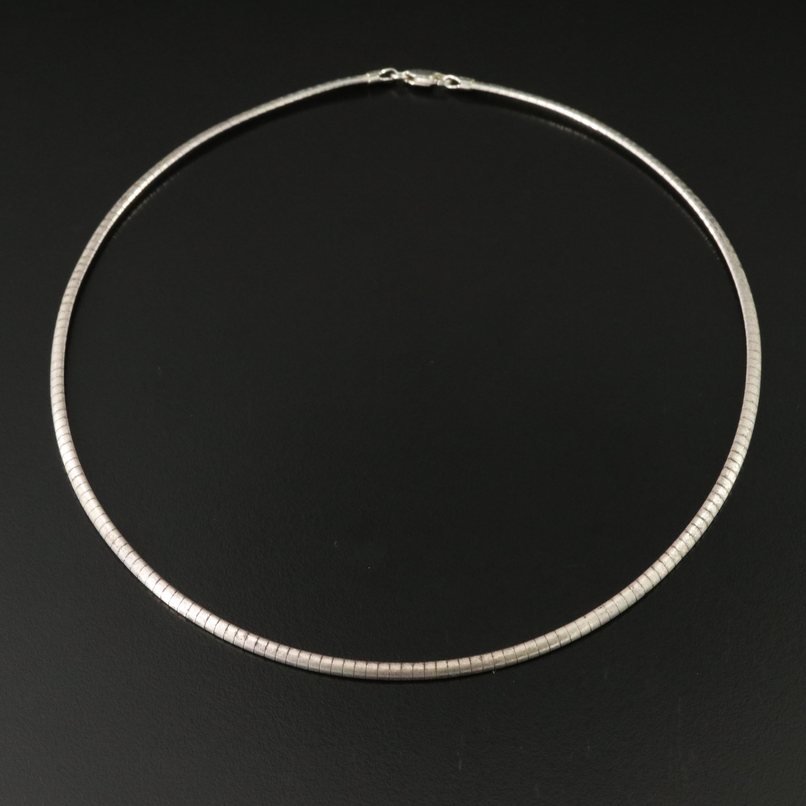 Italian Sterling Omega Chain Necklace