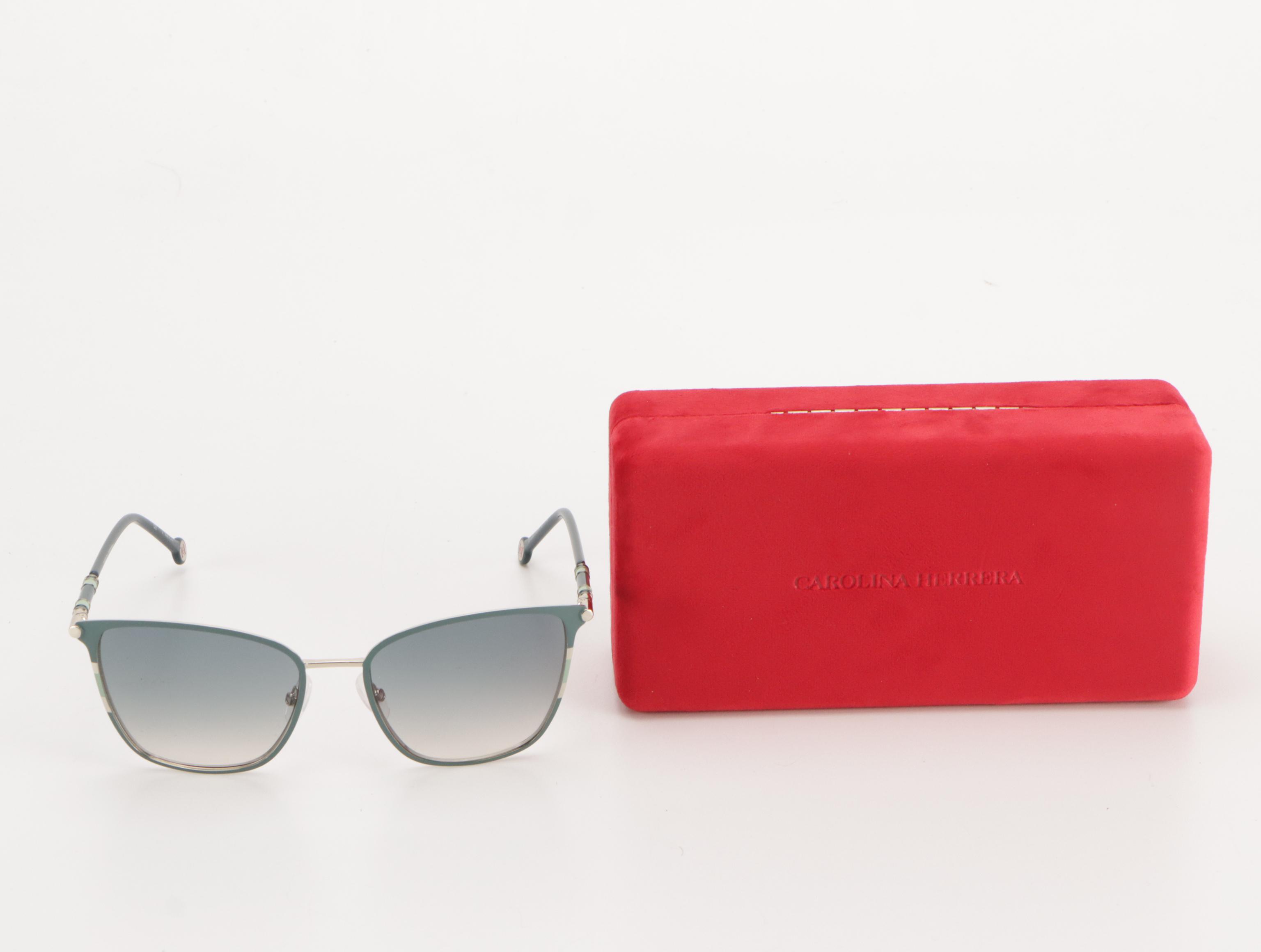 Carolina Herrera CH 0030/S Sunglasses in Blue/Silver with Case