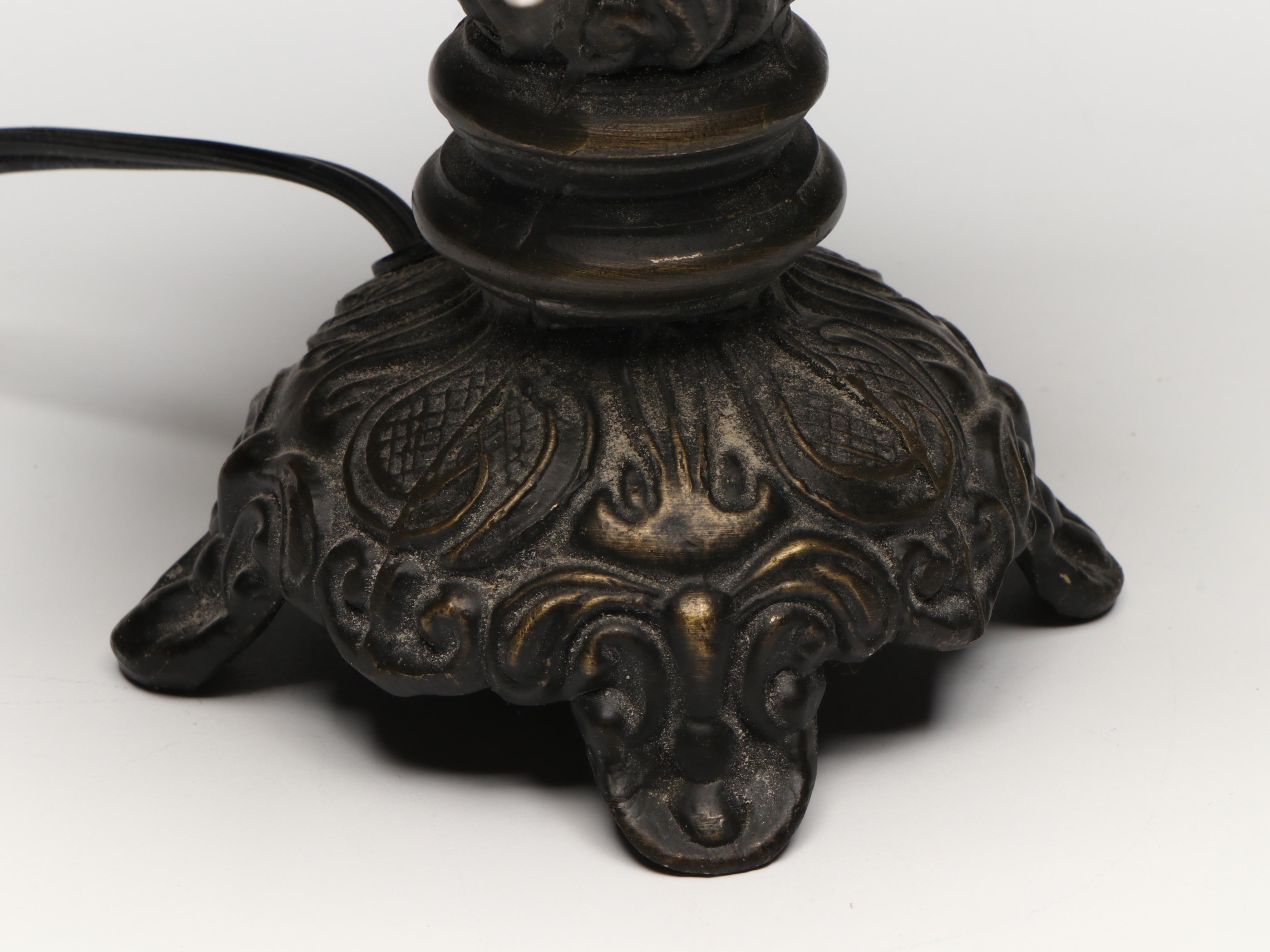 Michelotti Glass, Crystal and Pressed Glass Table Lamp with Other Beaded Lamp