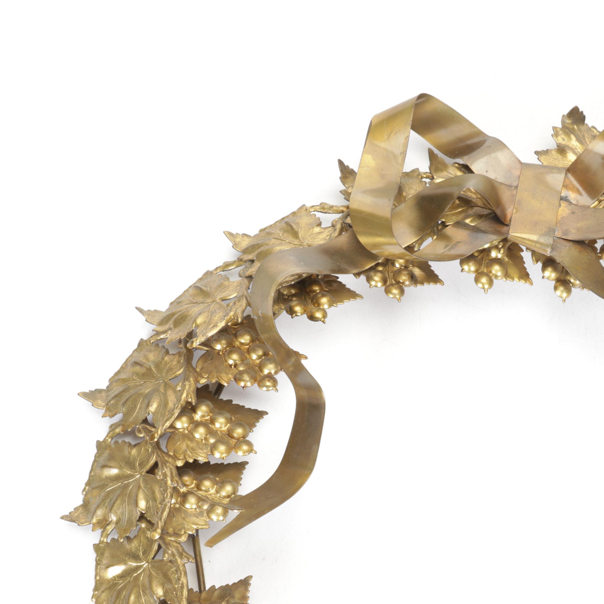 Repoussé Brass Door Holiday Wreathe