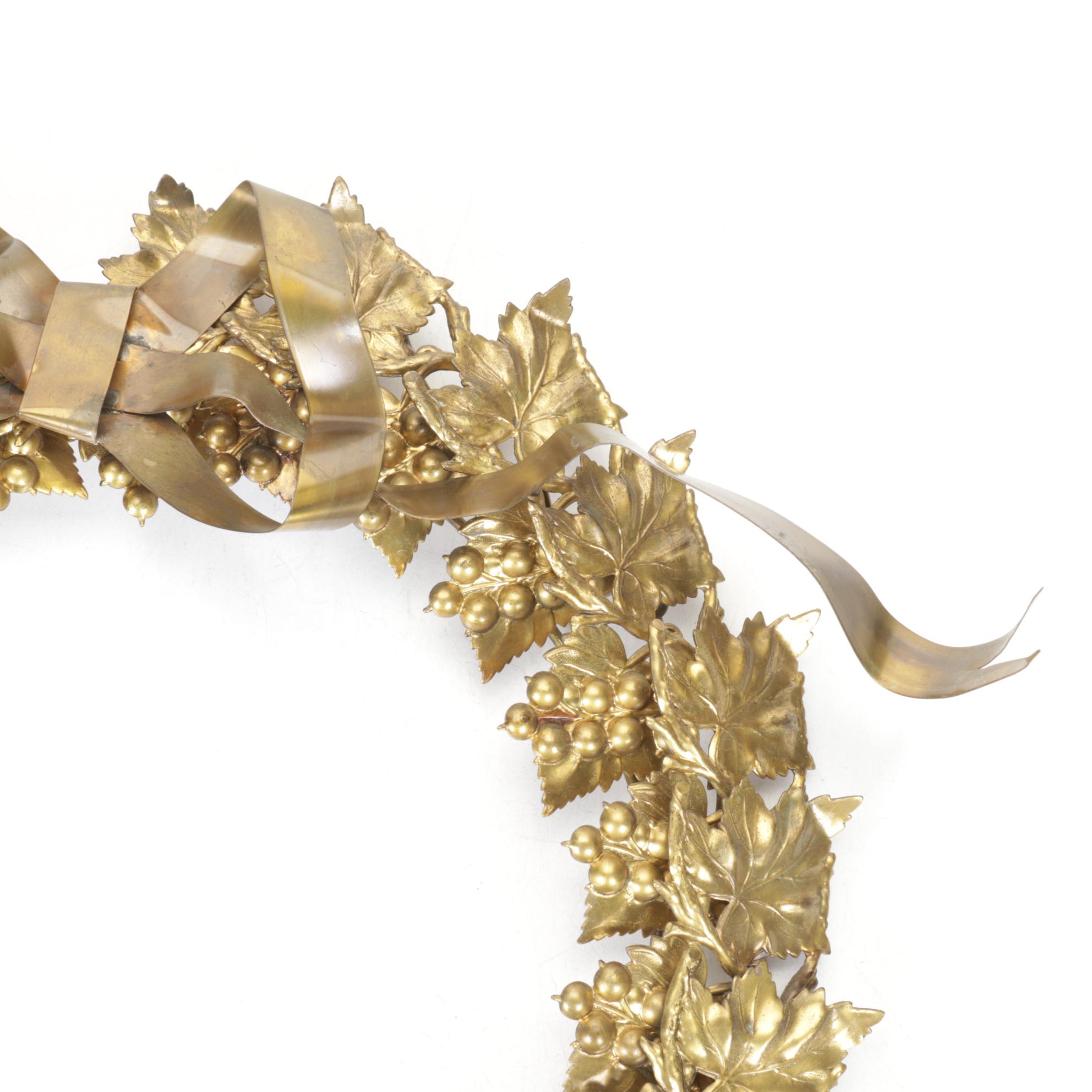 Repoussé Brass Door Holiday Wreathe