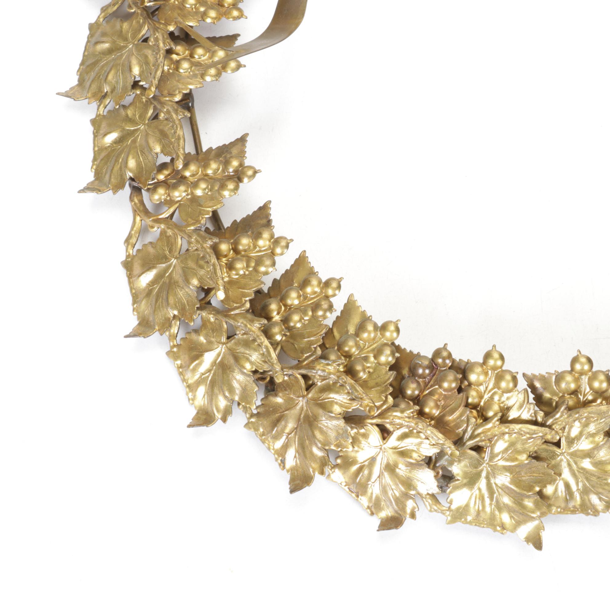 Repoussé Brass Door Holiday Wreathe