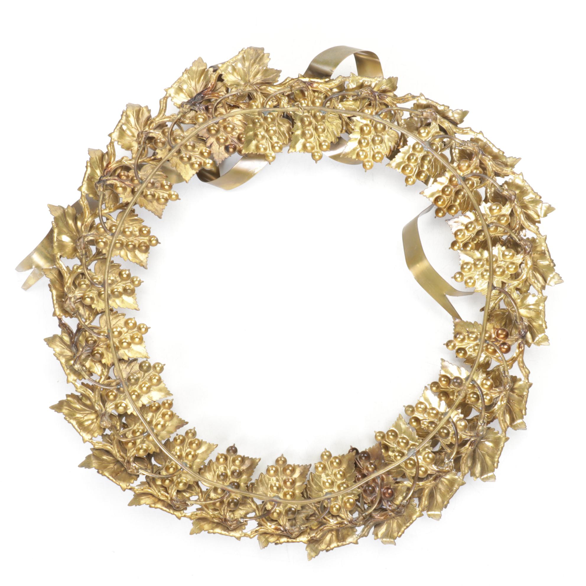 Repoussé Brass Door Holiday Wreathe