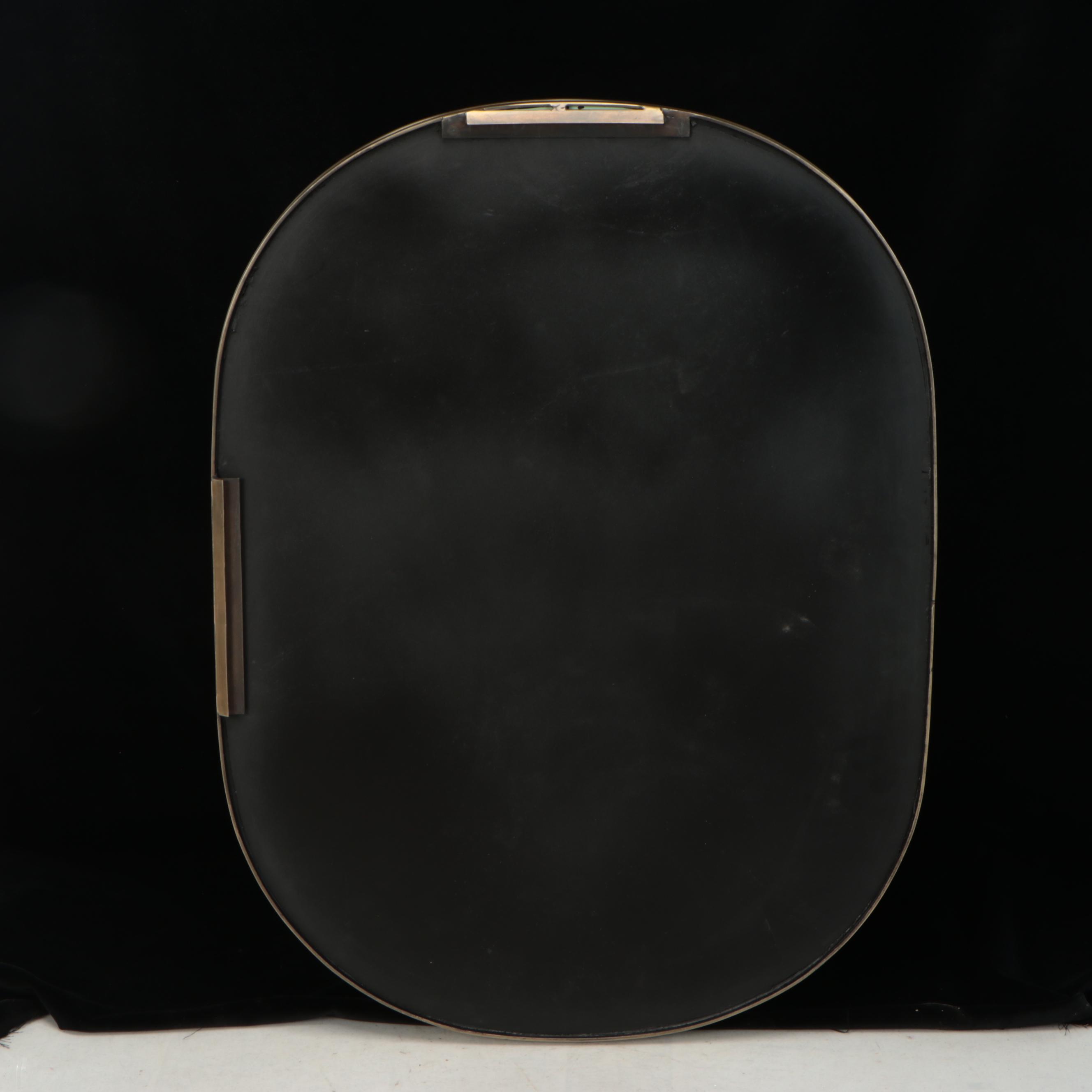 Contemporary Brushed Gold Tone Metal Framed Vanity Mirror