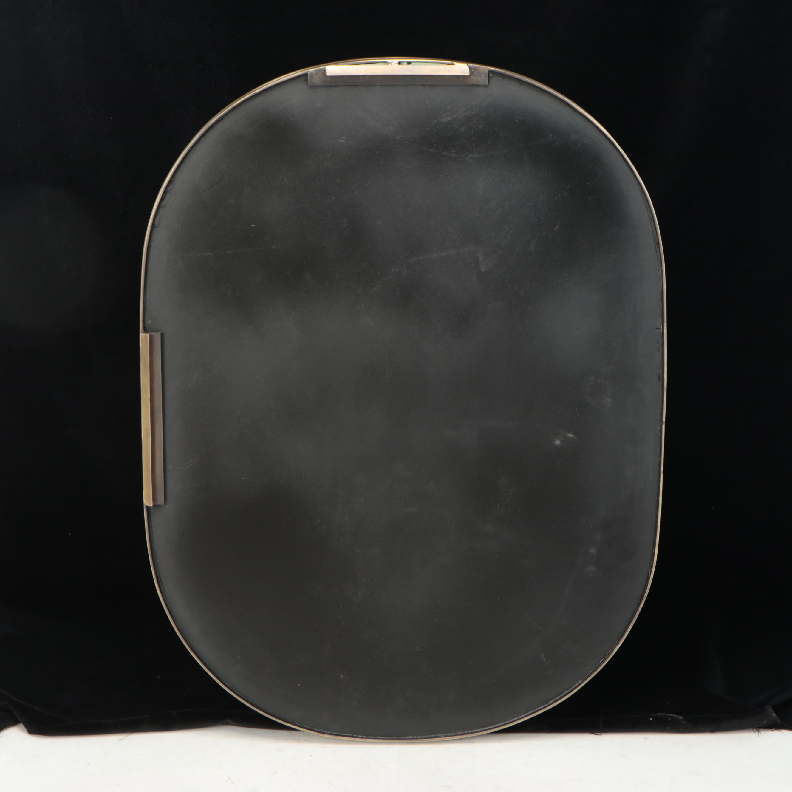 Contemporary Brushed Gold Tone Metal Framed Vanity Mirror