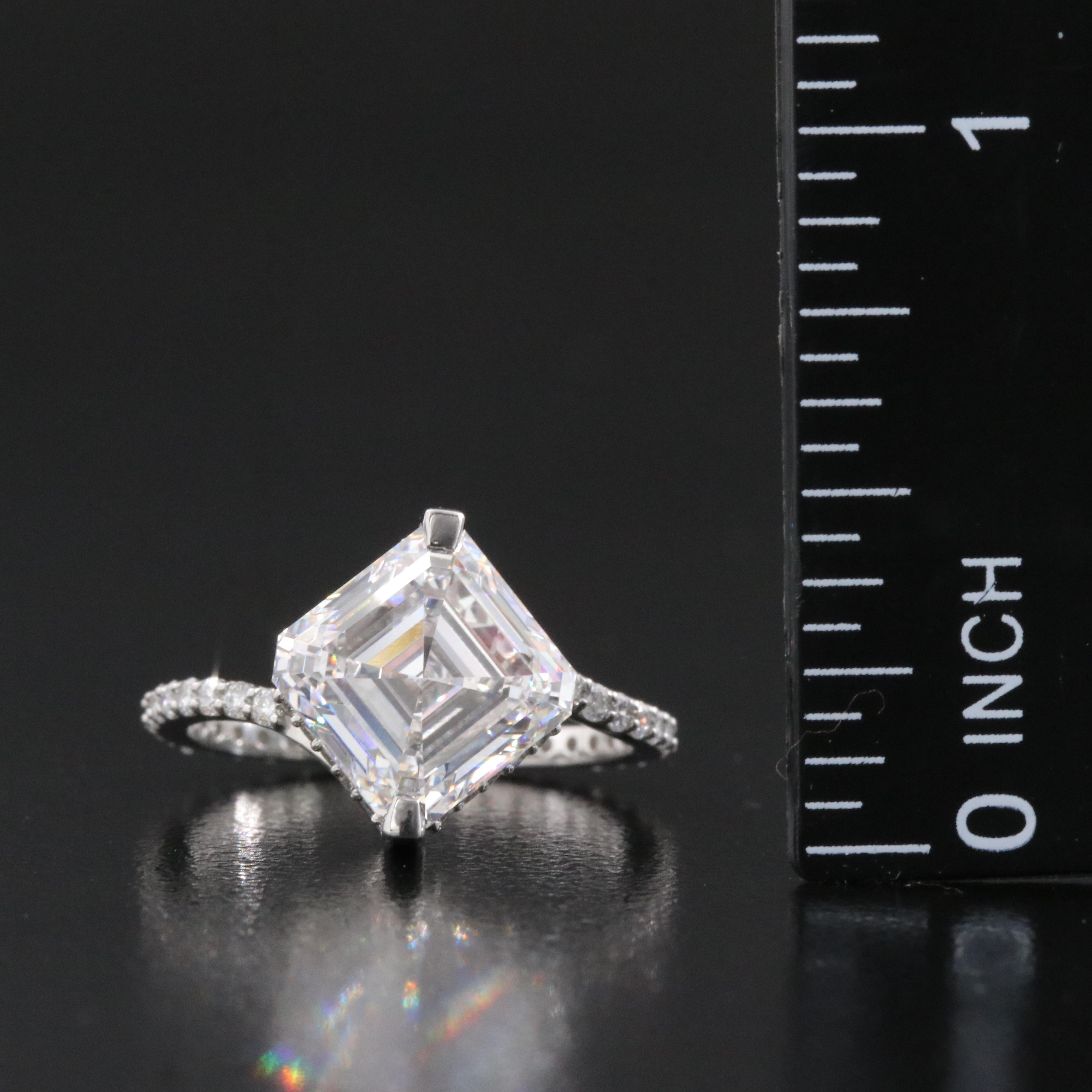 Platinum 4.74 CTW Lab Grown Diamond Ring with IGI Report