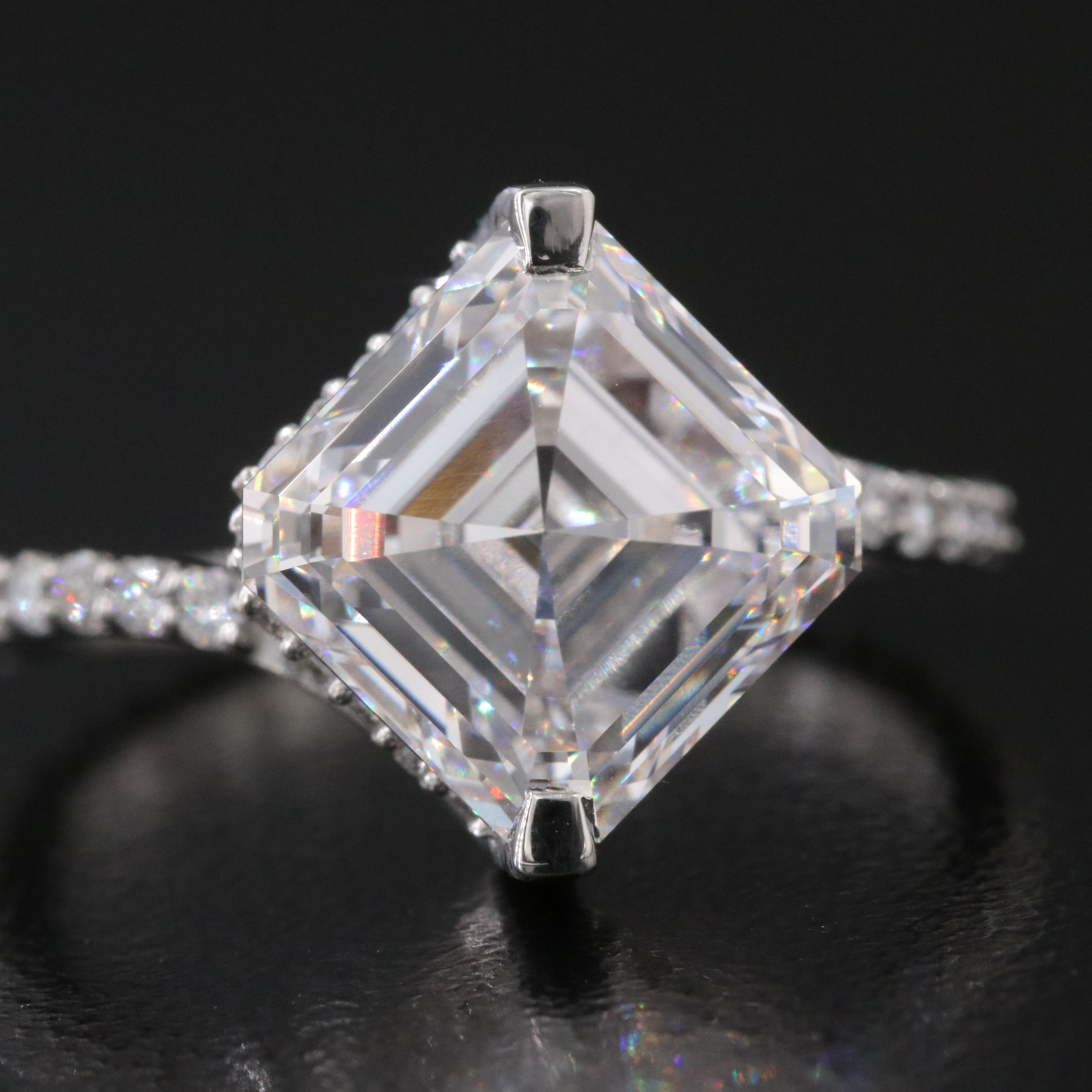 Platinum 4.74 CTW Lab Grown Diamond Ring with IGI Report