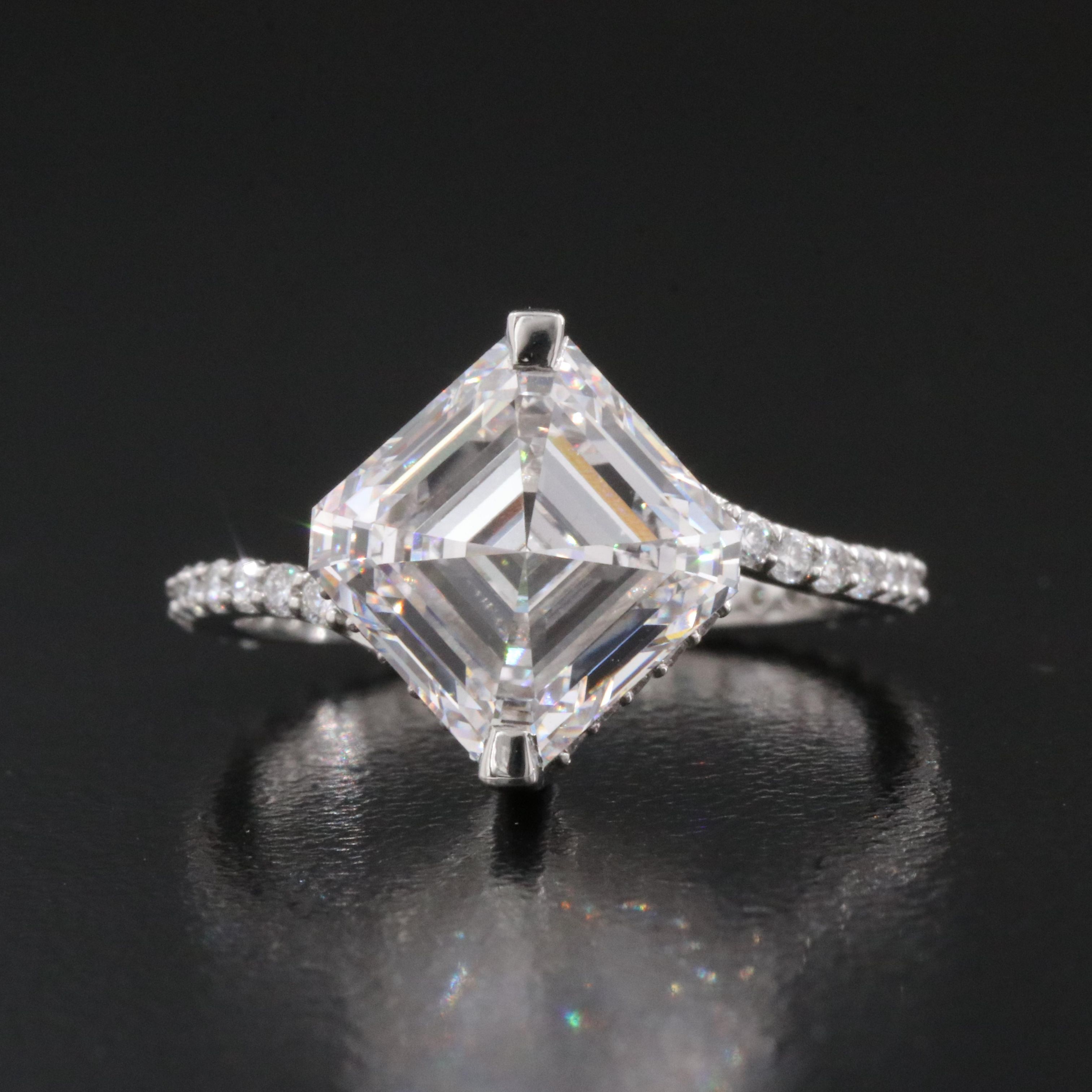 Platinum 4.74 CTW Lab Grown Diamond Ring with IGI Report