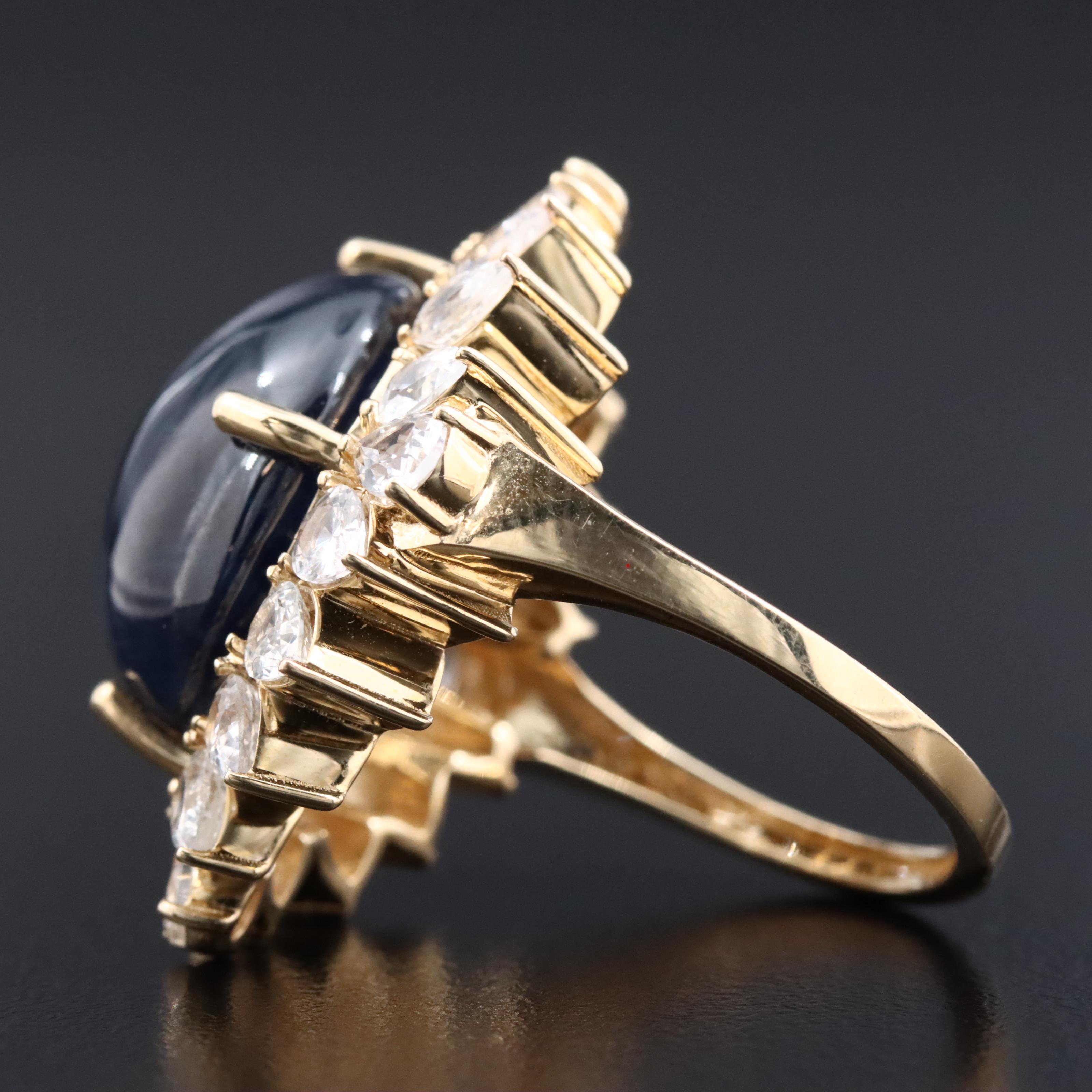 14K 14.87 CT Sapphire and White Sapphire Ring with IGI Jewelry Report