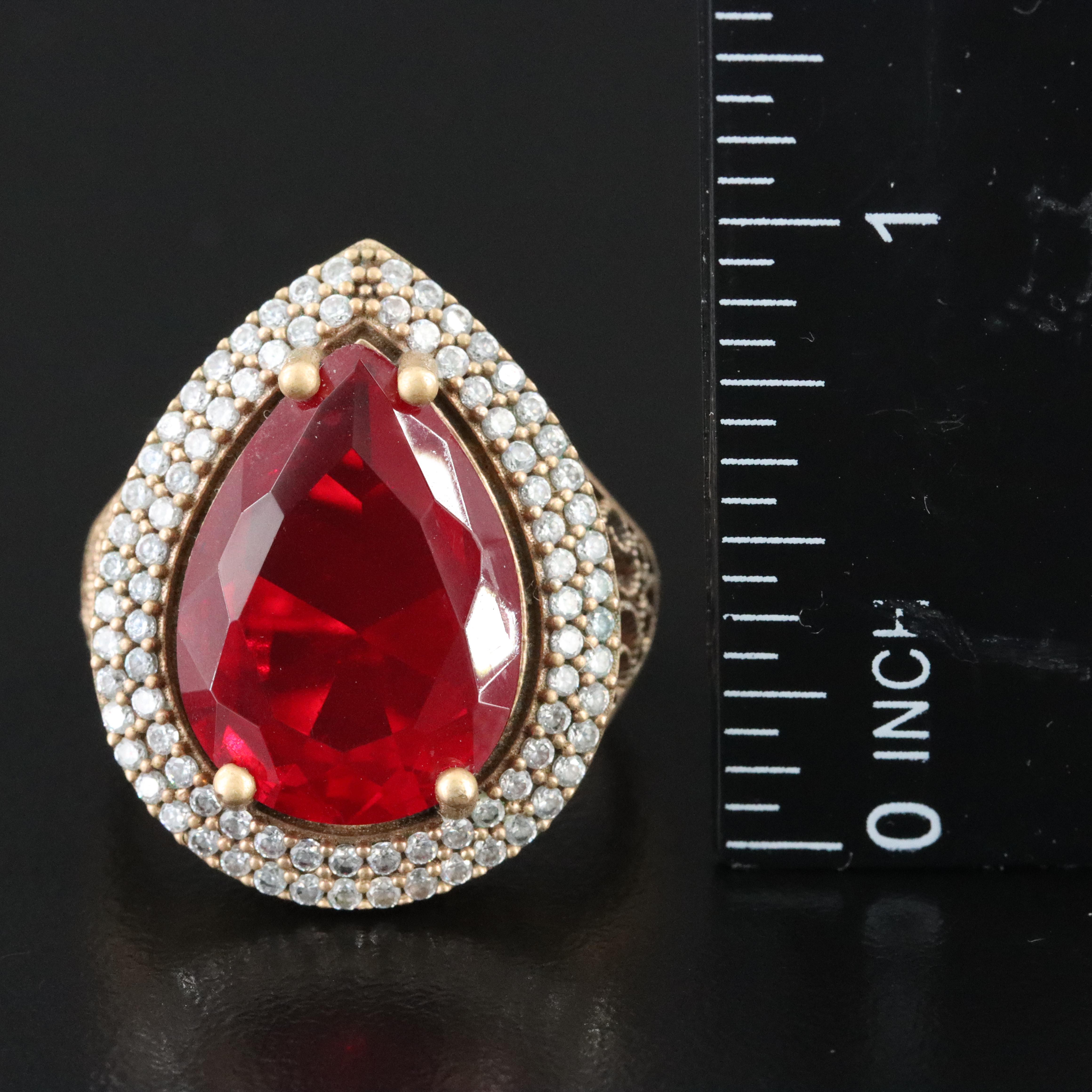 Glass and Rhinestone Ring