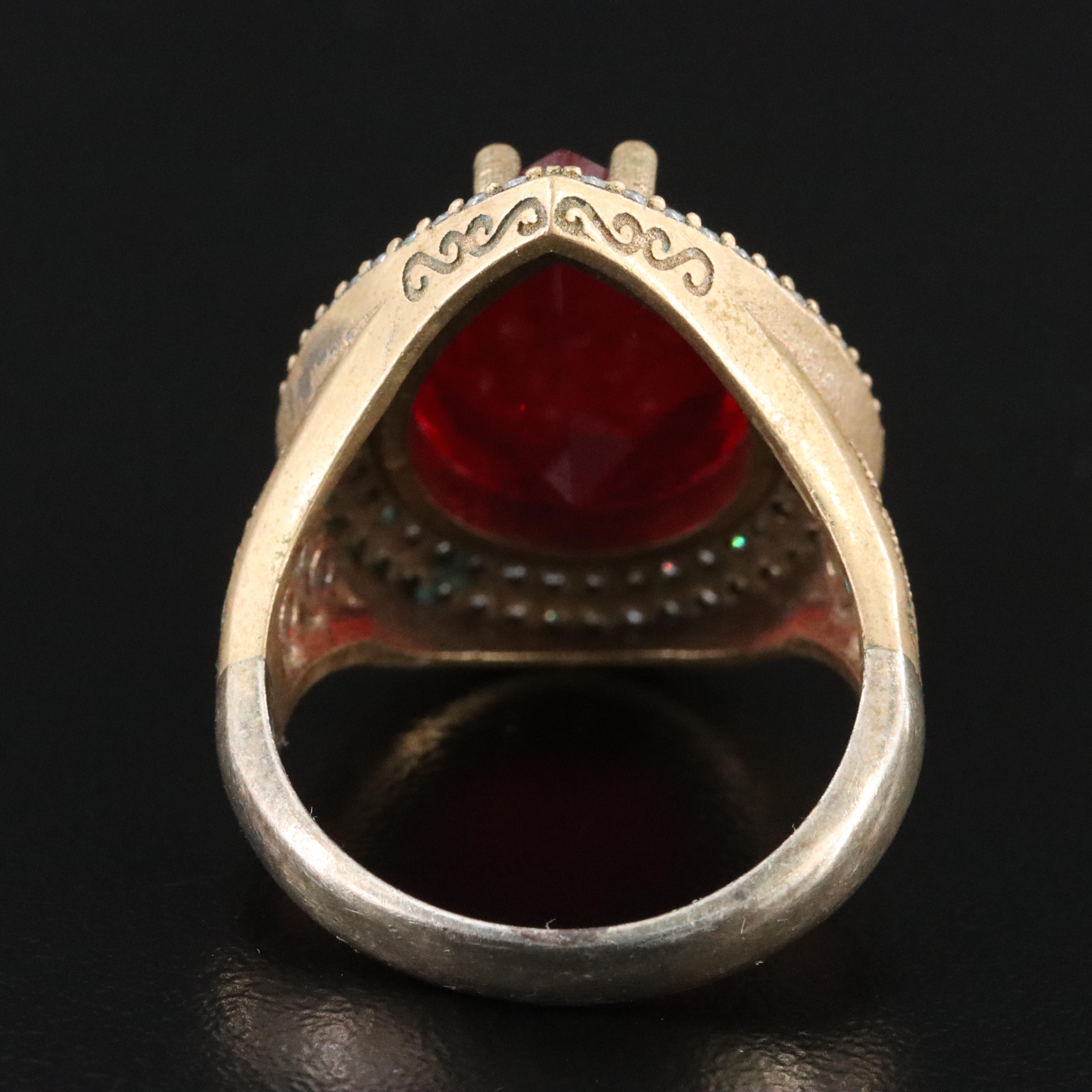 Glass and Rhinestone Ring