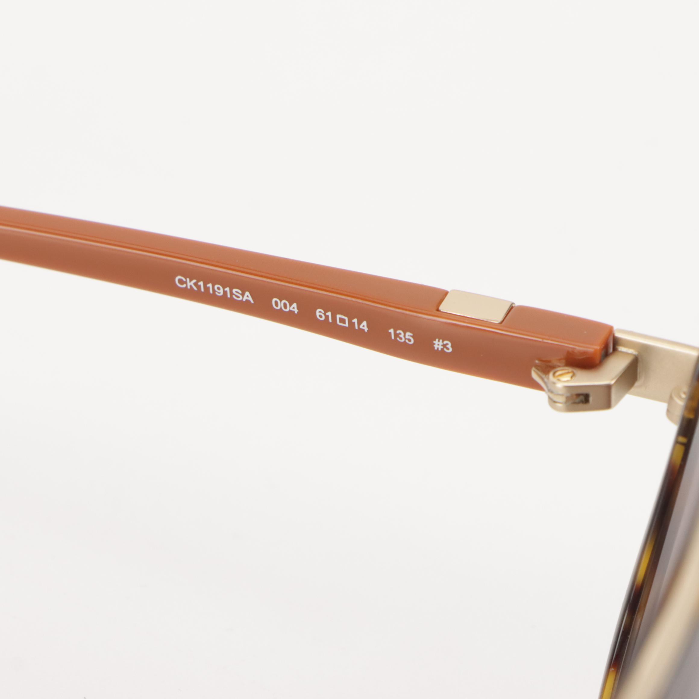 Calvin Klein CK1191SA 004 Havana Aviator Sunglasses in Case