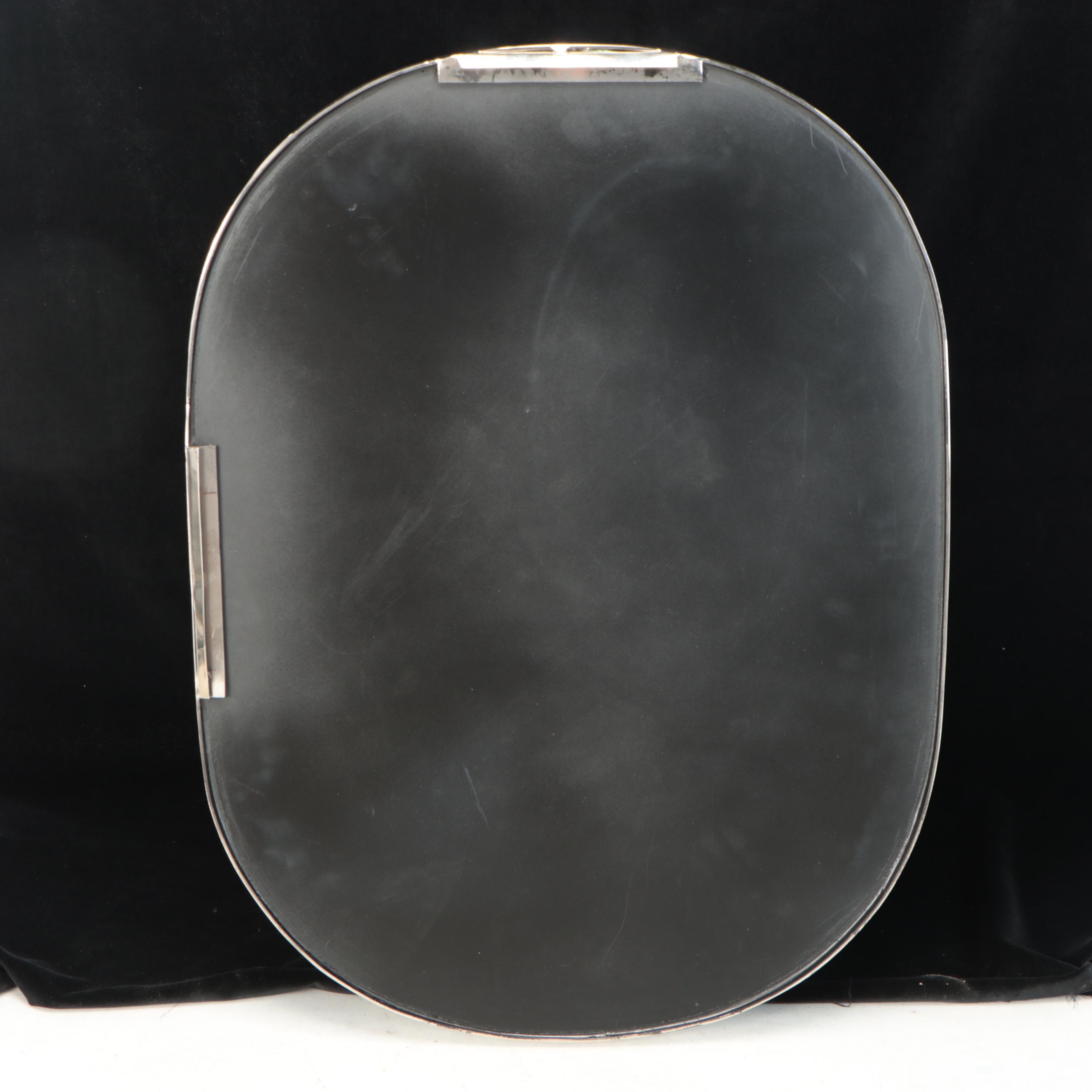 Contemporary Chrome Framed Vanity Mirror