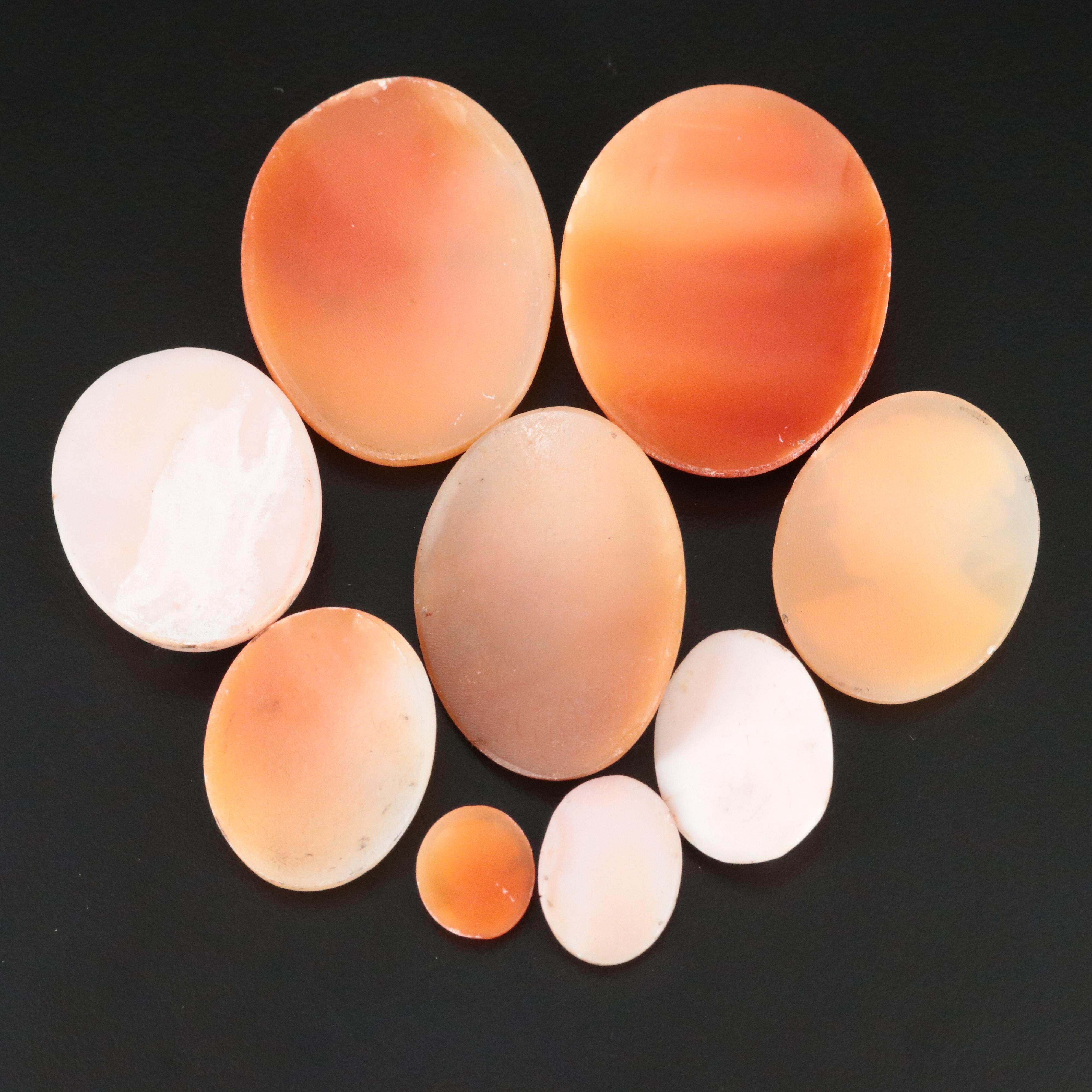 Loose Oval Carved Shell Cameo Lot