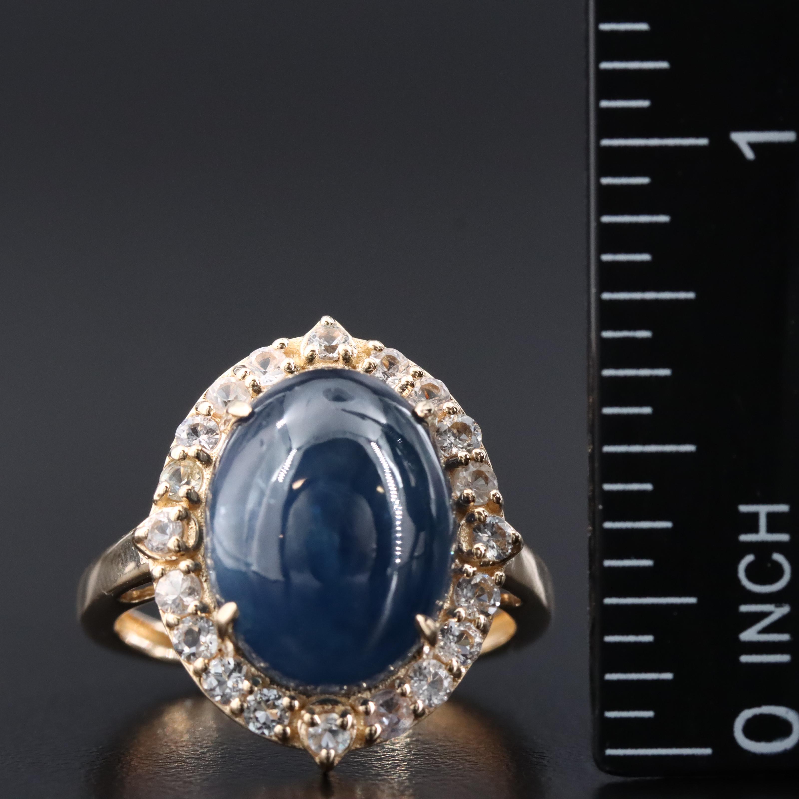 14K 13.08 CT Sapphire and White Sapphire Ring with IGI Jewelry Report