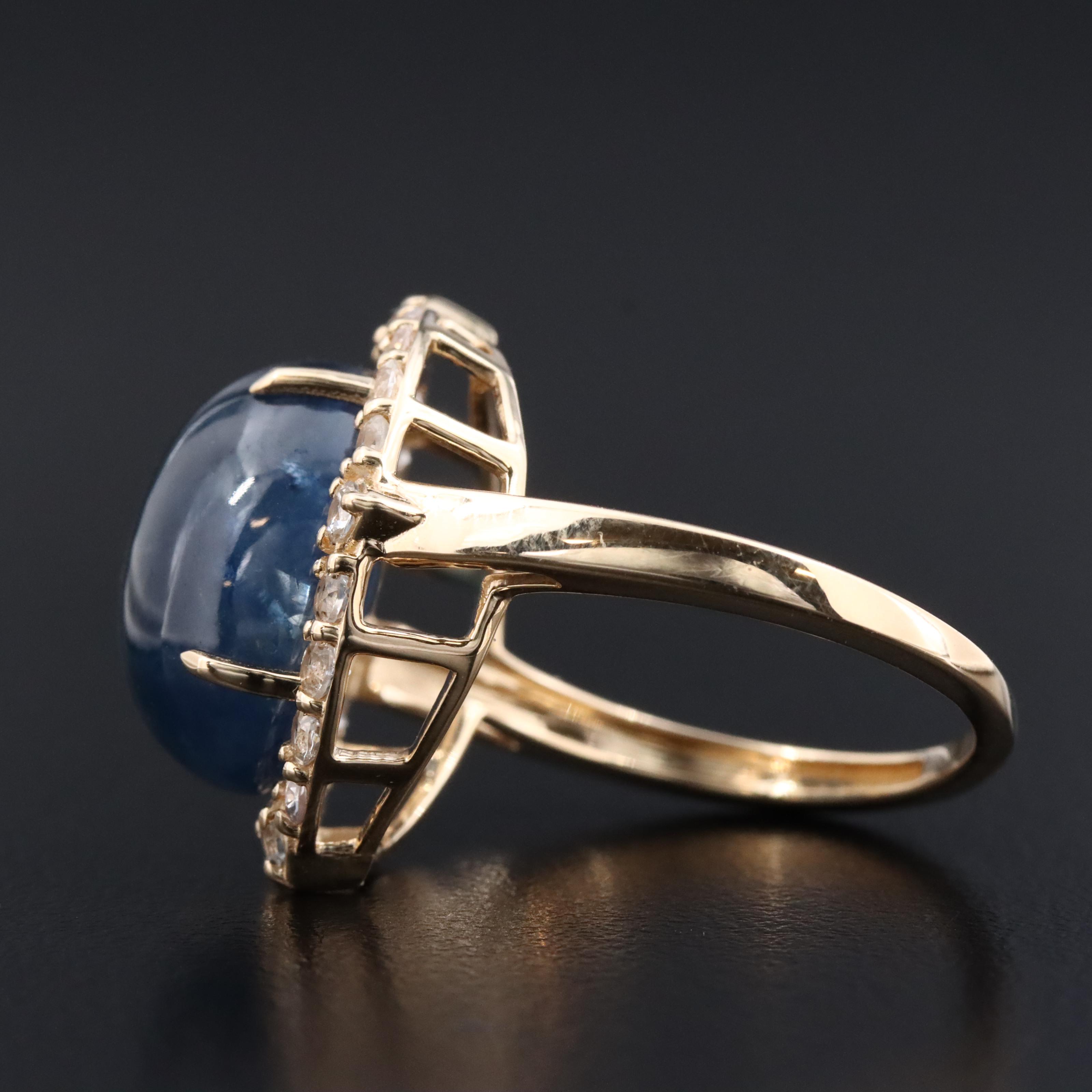 14K 13.08 CT Sapphire and White Sapphire Ring with IGI Jewelry Report