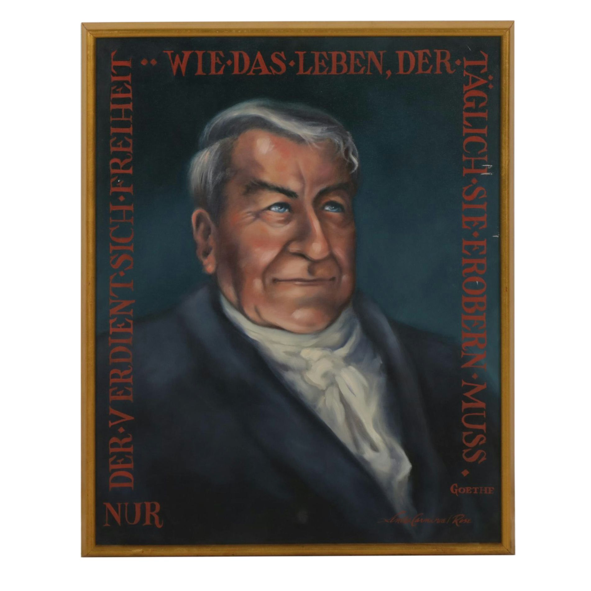 Linda Carmichael Rose Portrait Oil Painting, Late 20th Century