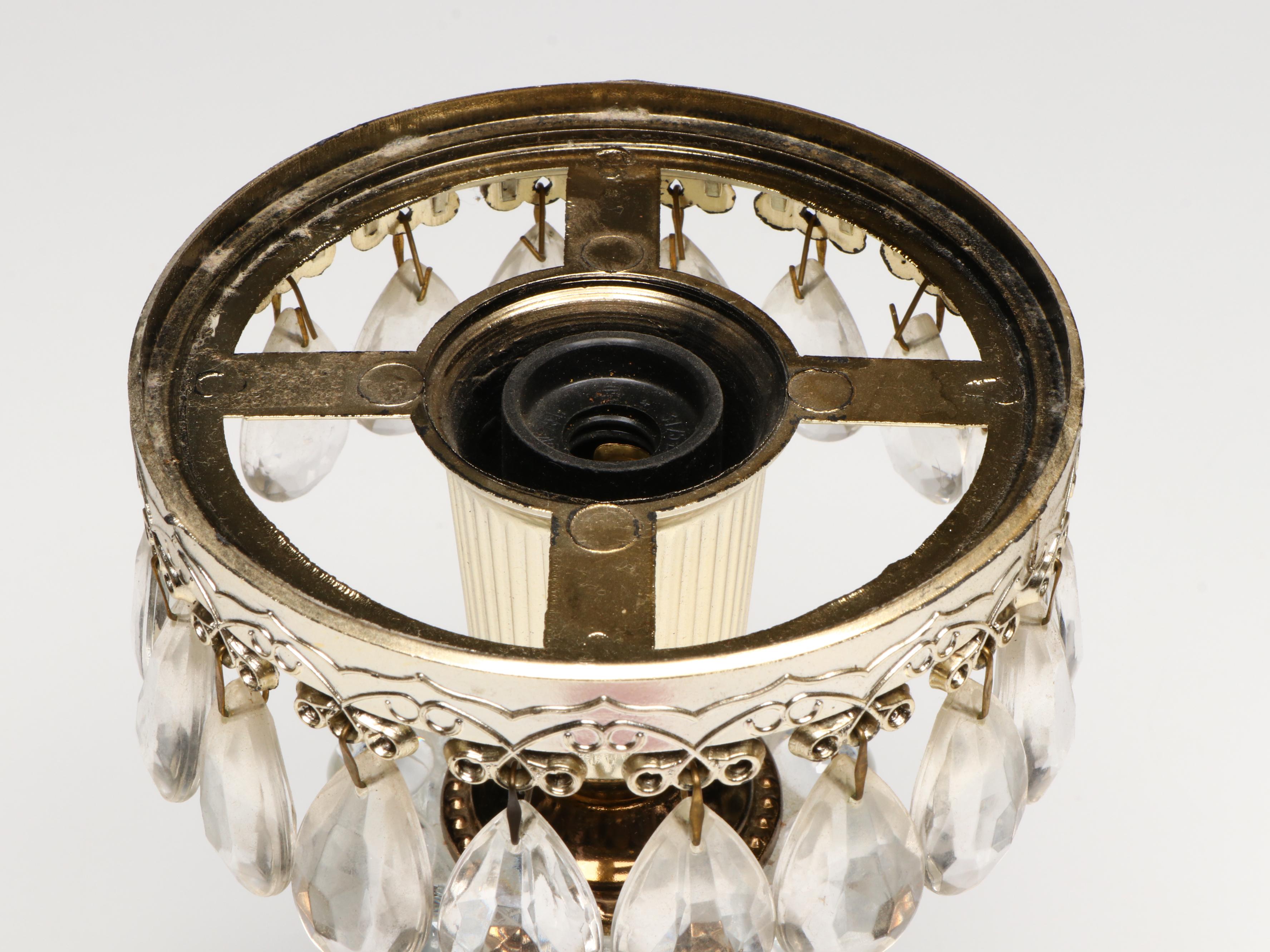 Michelloti Style Boudoir and Table Lamps with Cranberry Pink Glass Shades