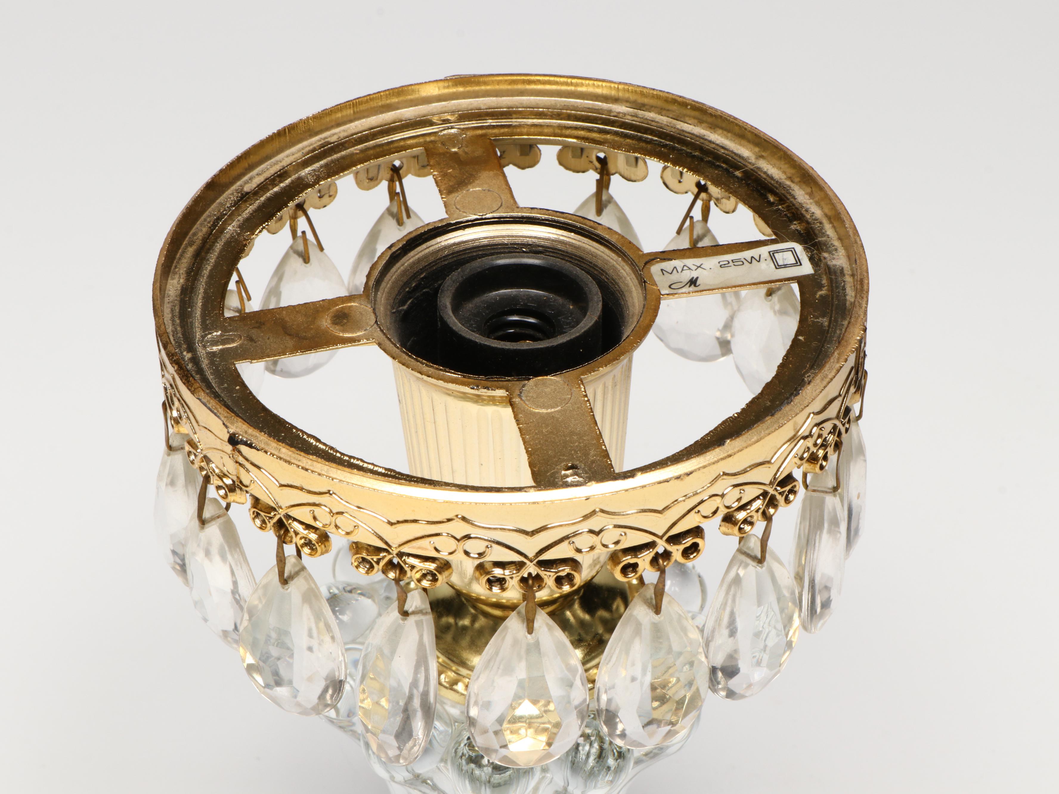 Michelloti Style Boudoir and Table Lamps with Cranberry Pink Glass Shades