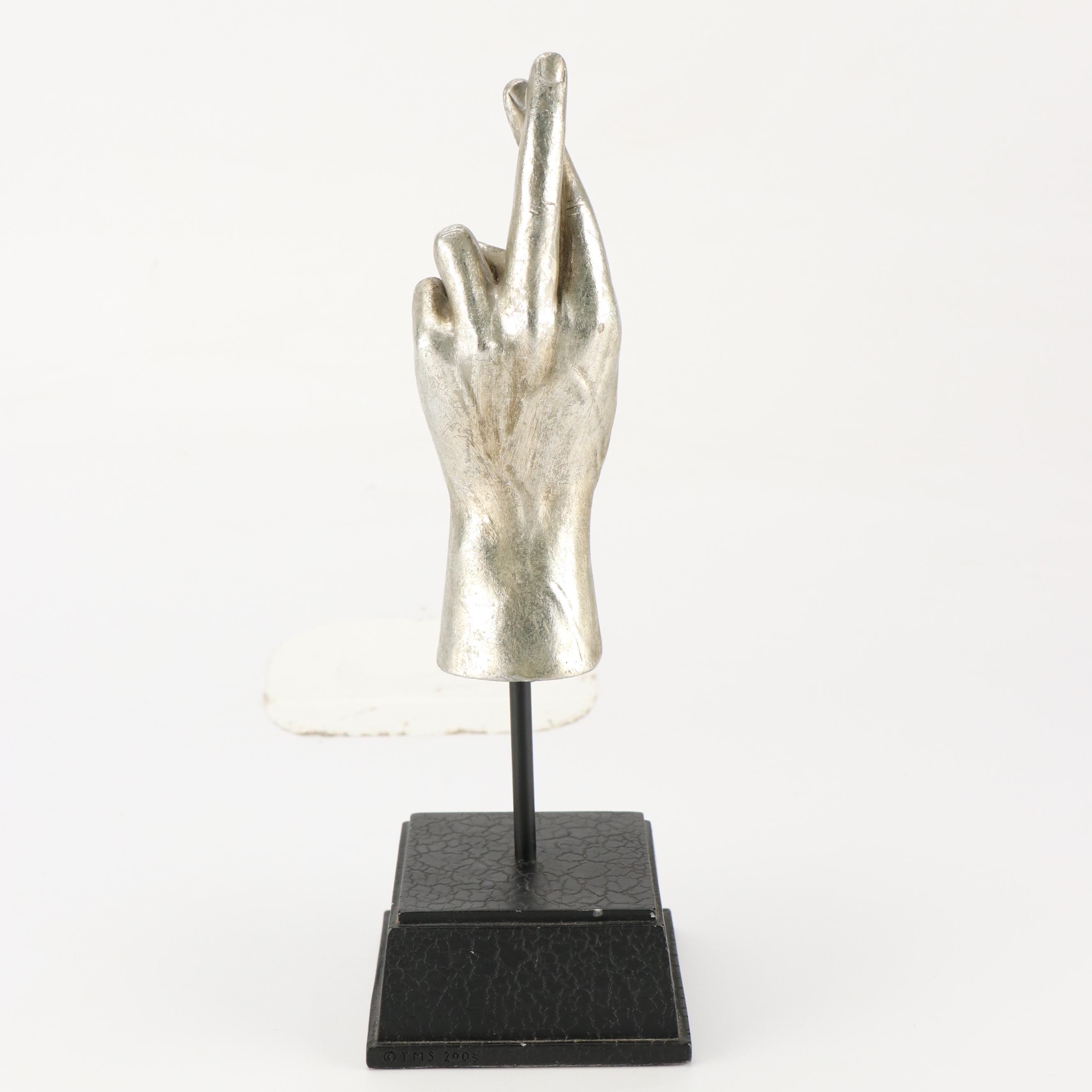 TMS Silver Gilt Resin Crossed Fingers Figure, 2005