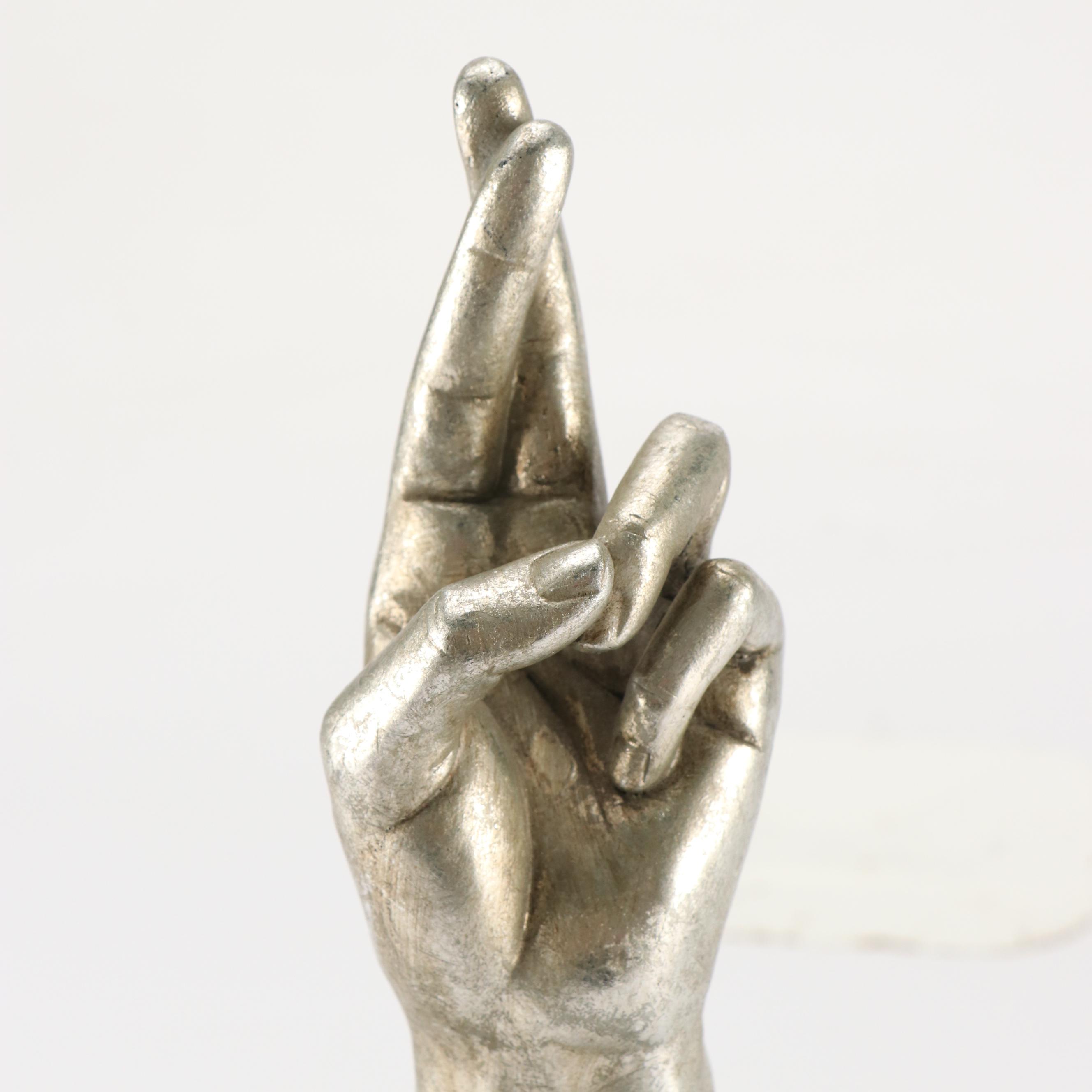 TMS Silver Gilt Resin Crossed Fingers Figure, 2005