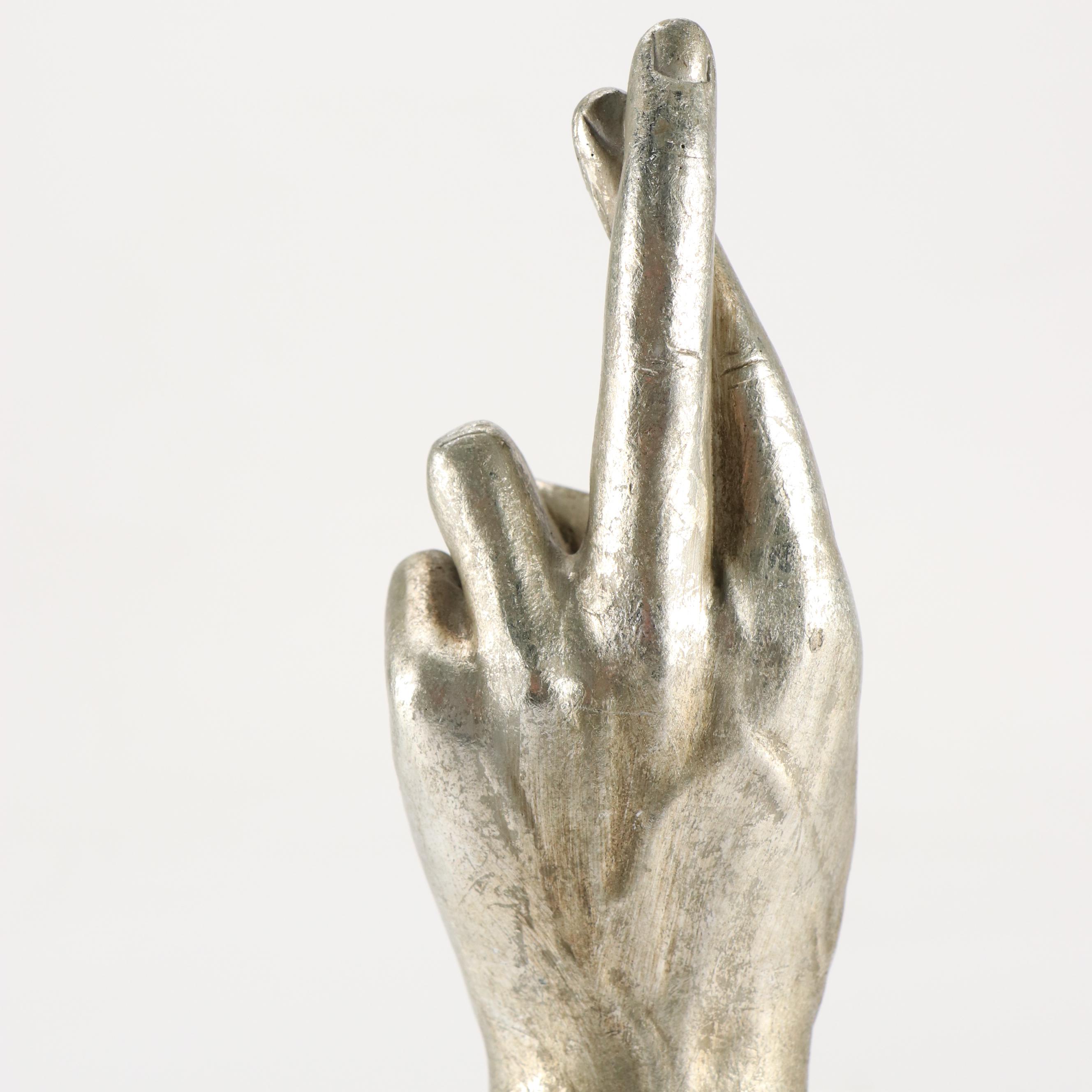 TMS Silver Gilt Resin Crossed Fingers Figure, 2005